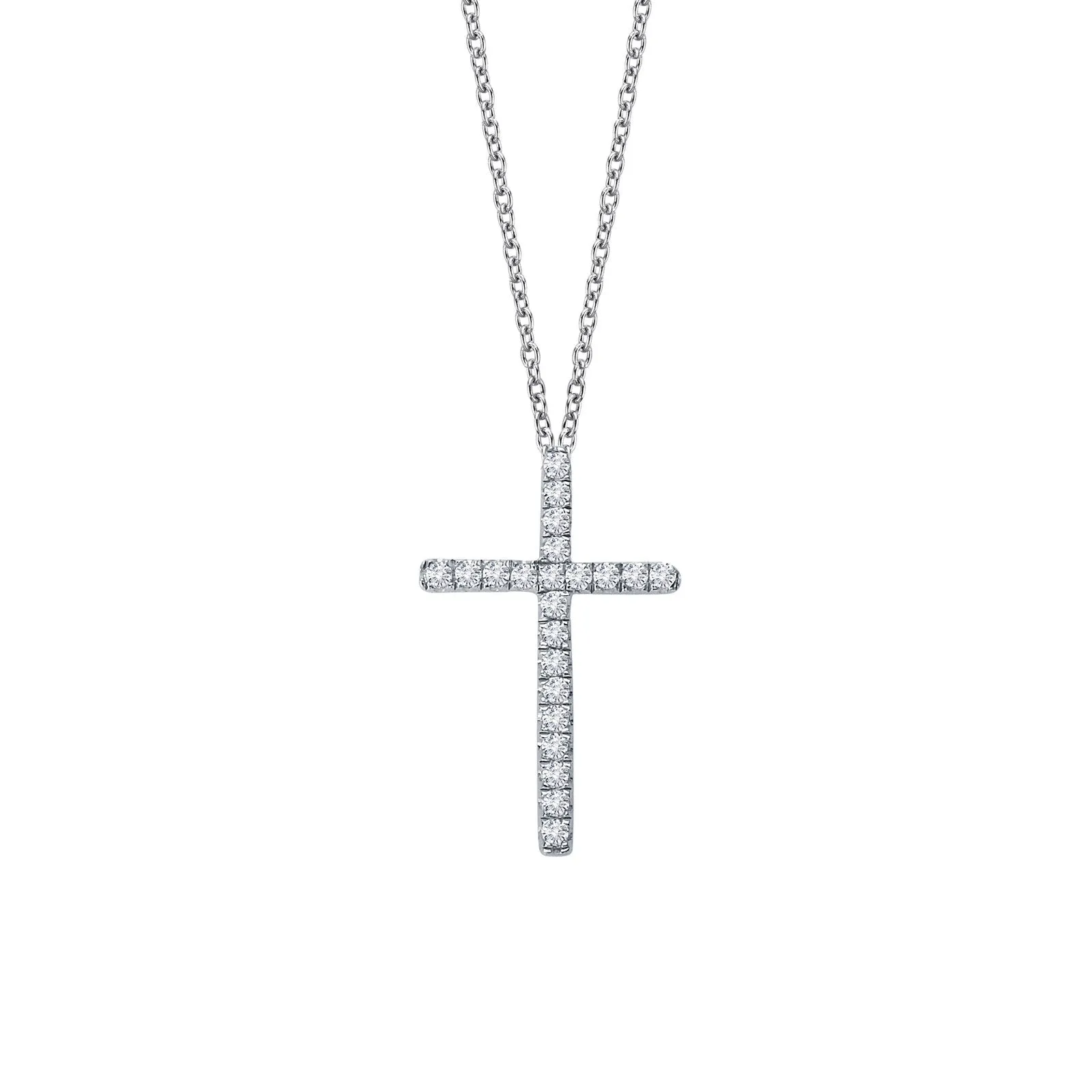 0.22 CTW Cross Necklace P0072CLP18
