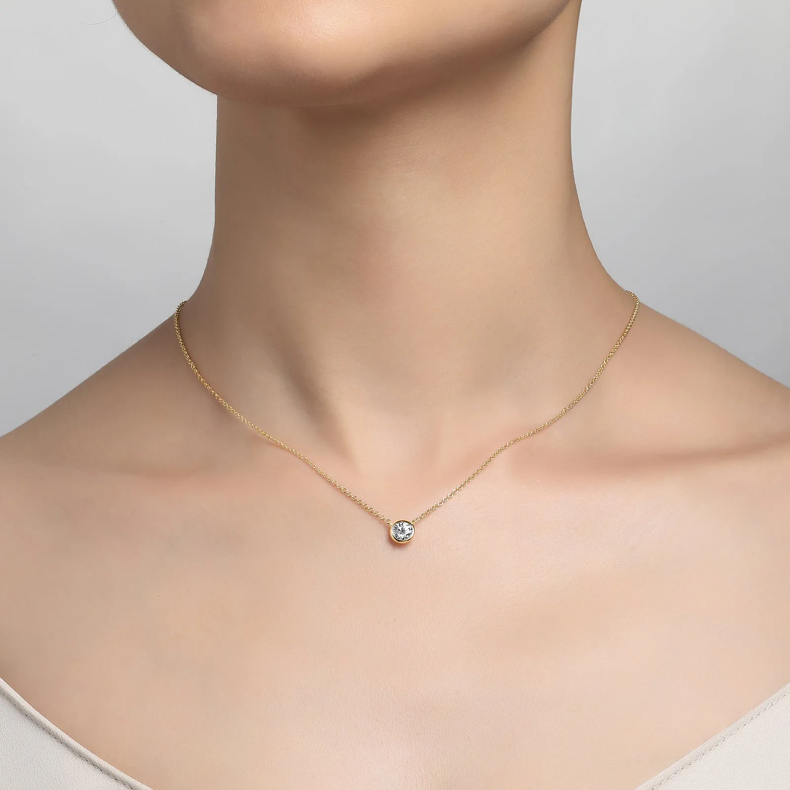 0.46 CTW Solitaire Necklace N0030CLG18