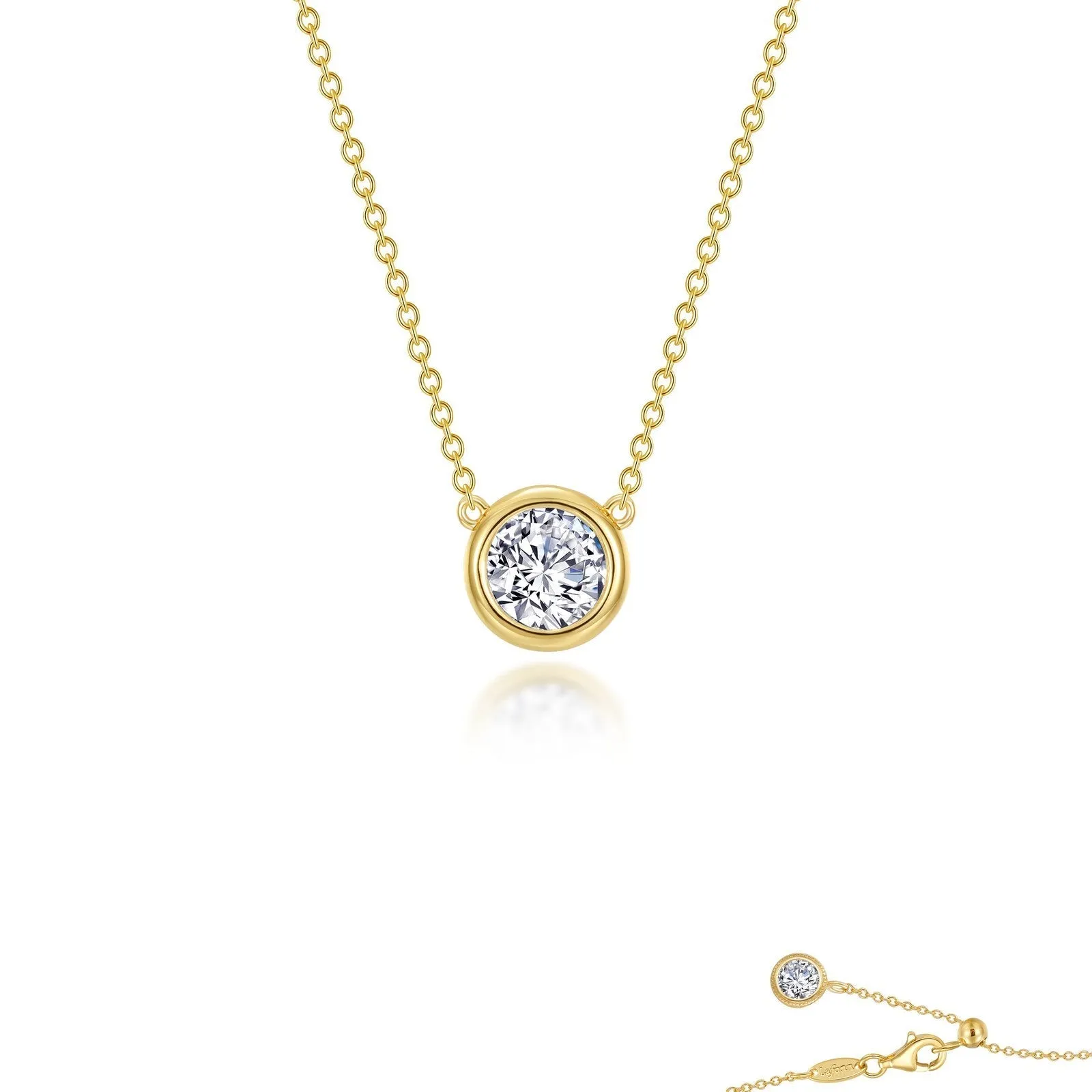 0.5 CTW Bezel-set Solitaire Necklace N0291CLG16