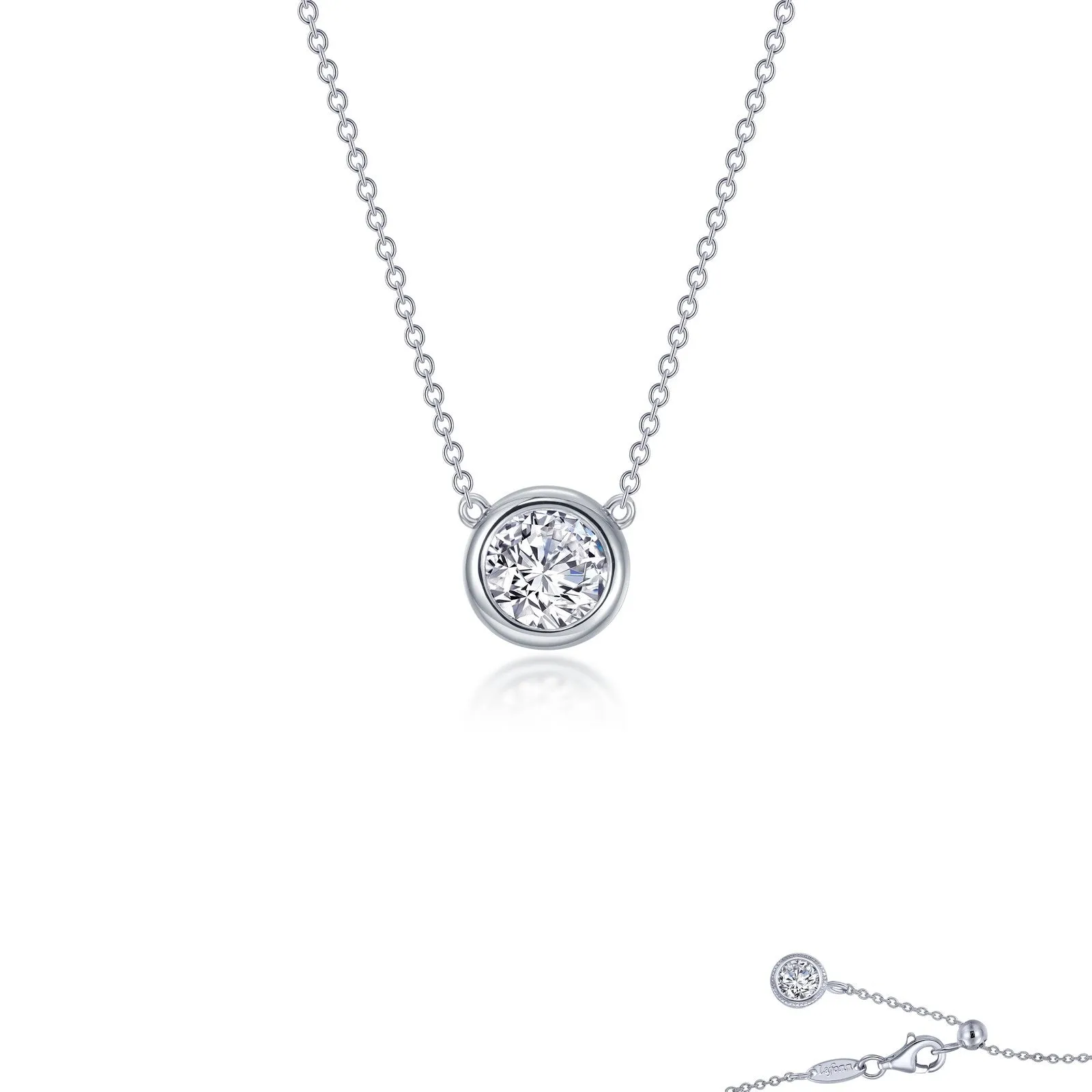 0.5 CTW Bezel-set Solitaire Necklace N0291CLP16