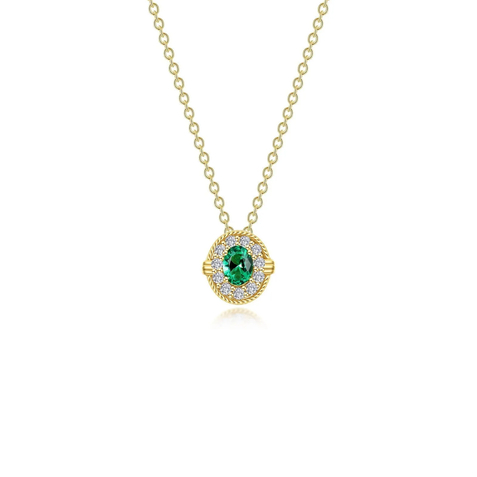 0.51 CTW Halo Necklace N0320CEG20