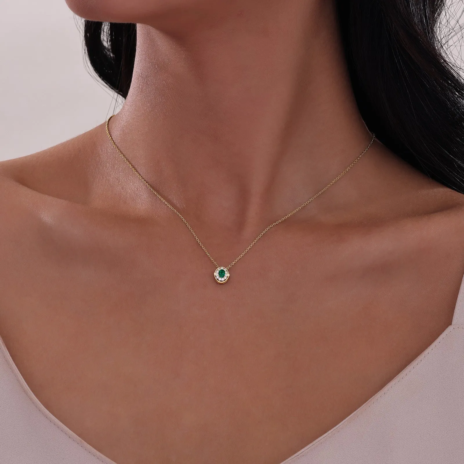 0.51 CTW Halo Necklace N0320CRP20