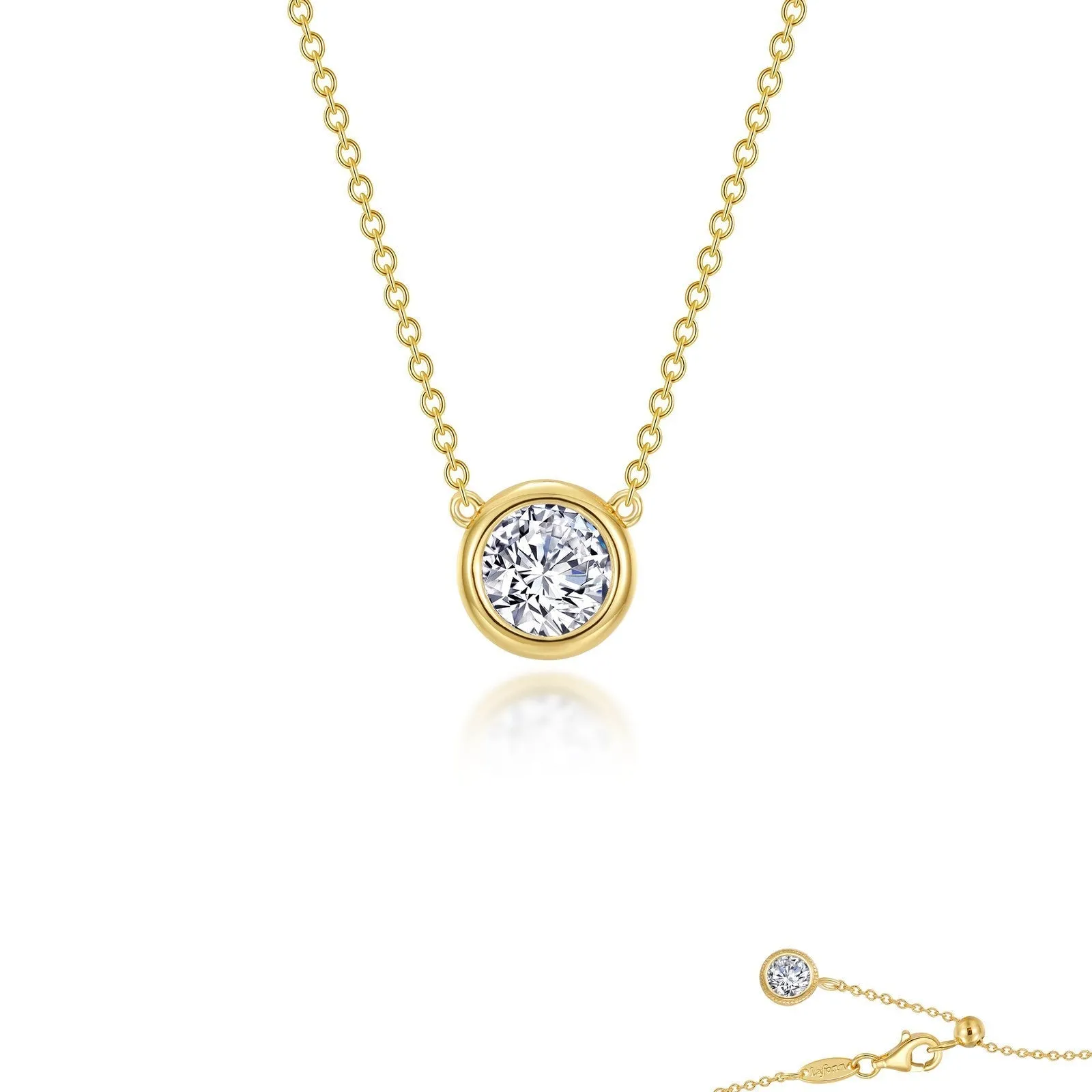 0.6 CTW Bezel-set Solitaire Necklace N0292CLG16