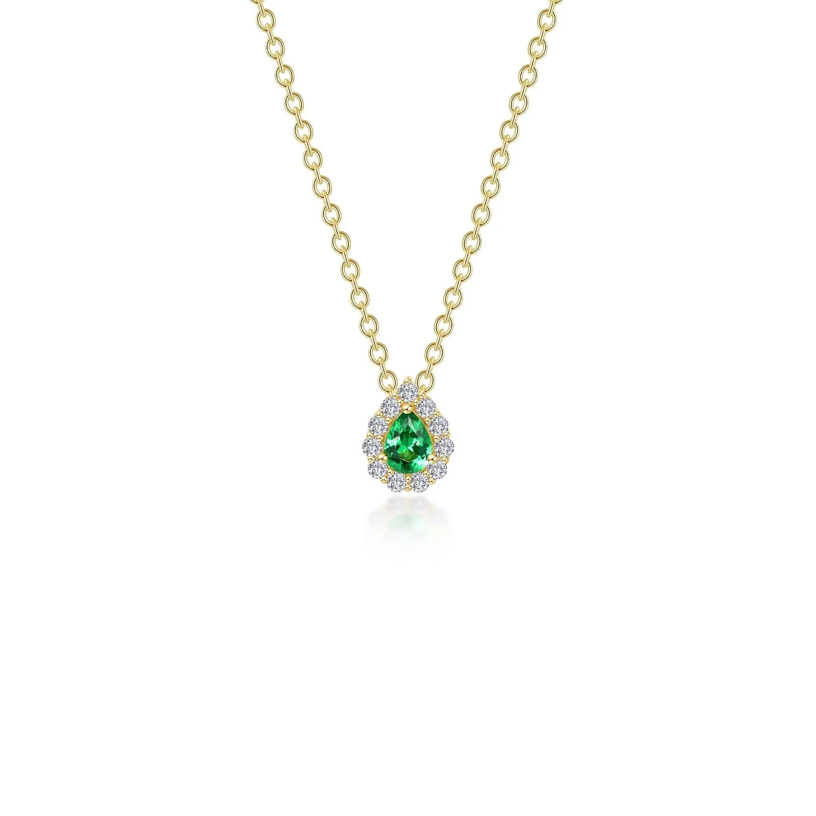 0.61 CTW Pear-shaped Halo Necklace N0325CEG18