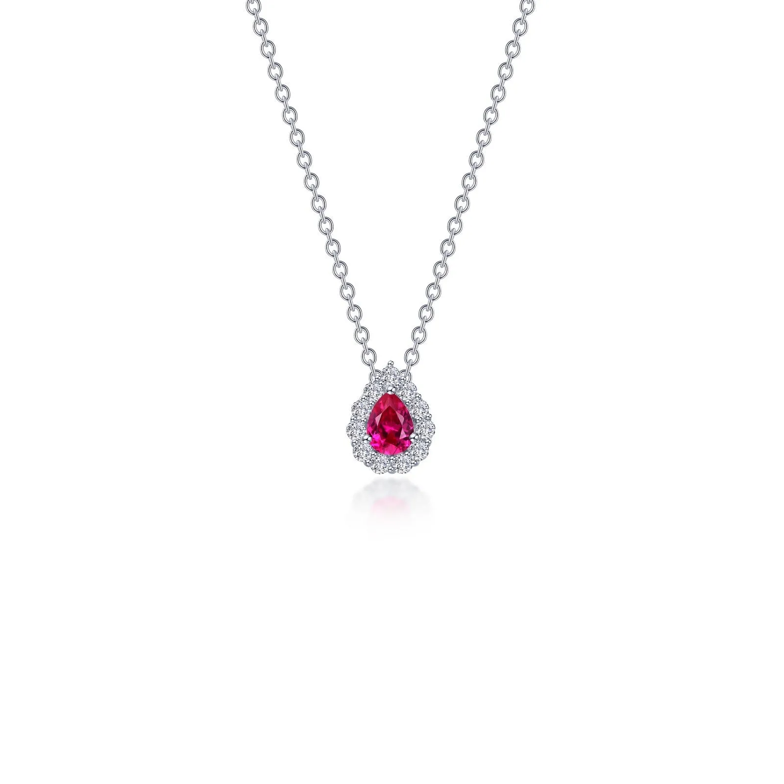 0.61 CTW Pear-shaped Halo Necklace N0325CRP18