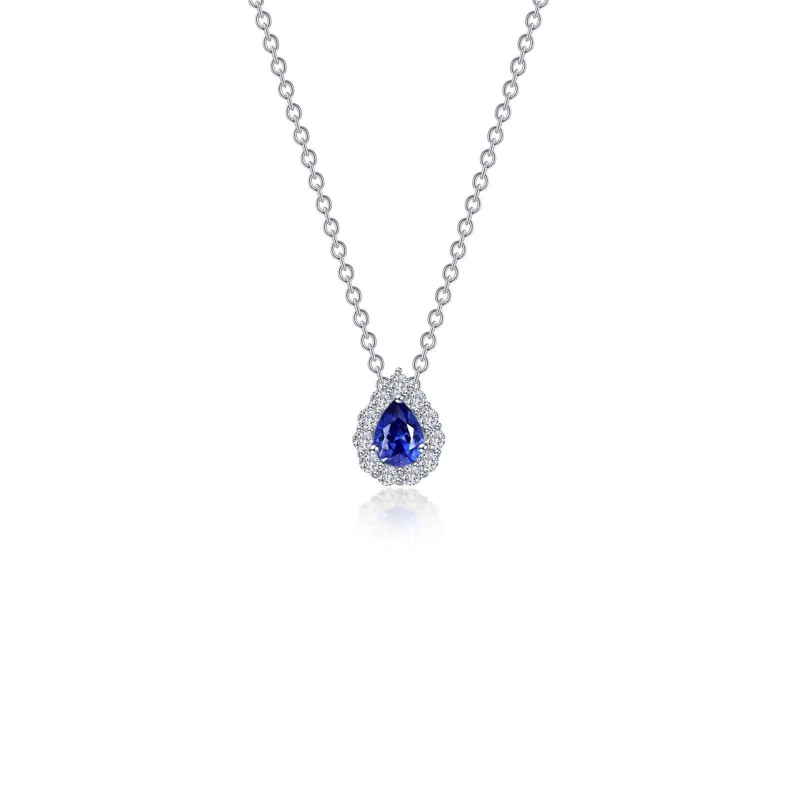 0.61 CTW Pear-shaped Halo Necklace N0325CSP18