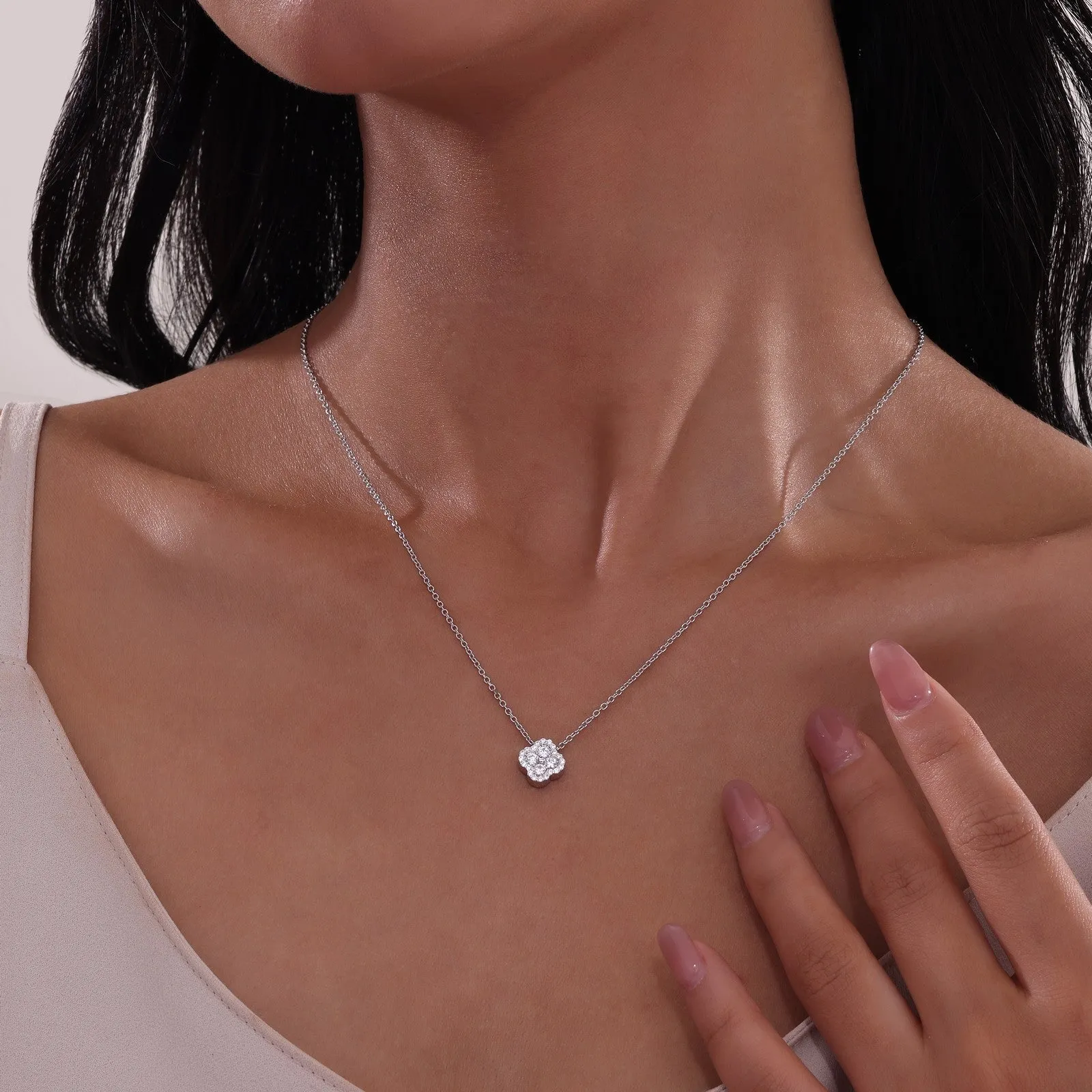0.65 CTW Halo Necklace N0335BTP20
