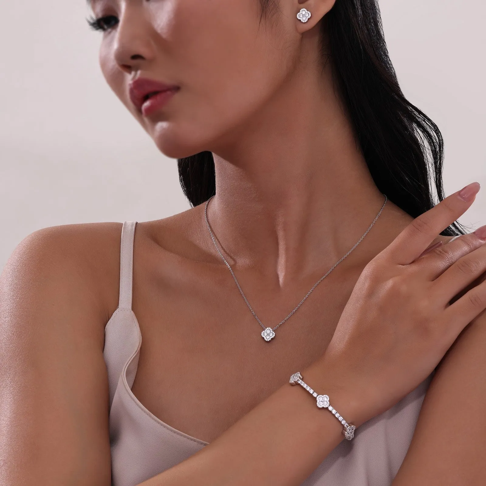 0.65 CTW Halo Necklace N0335BTP20
