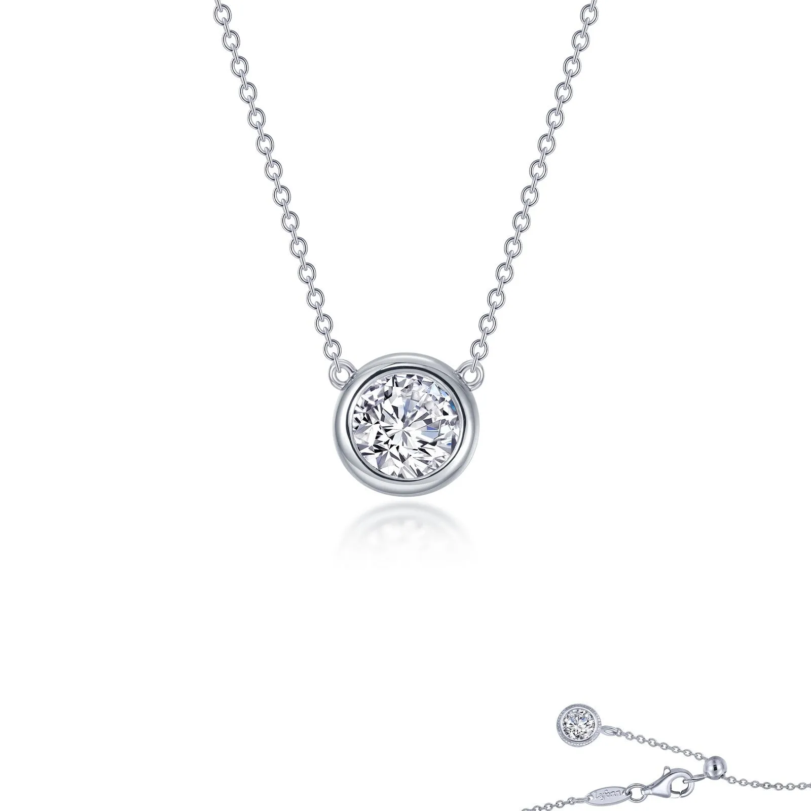 0.7 CTW Bezel-set Solitaire Necklace N0293CLP16