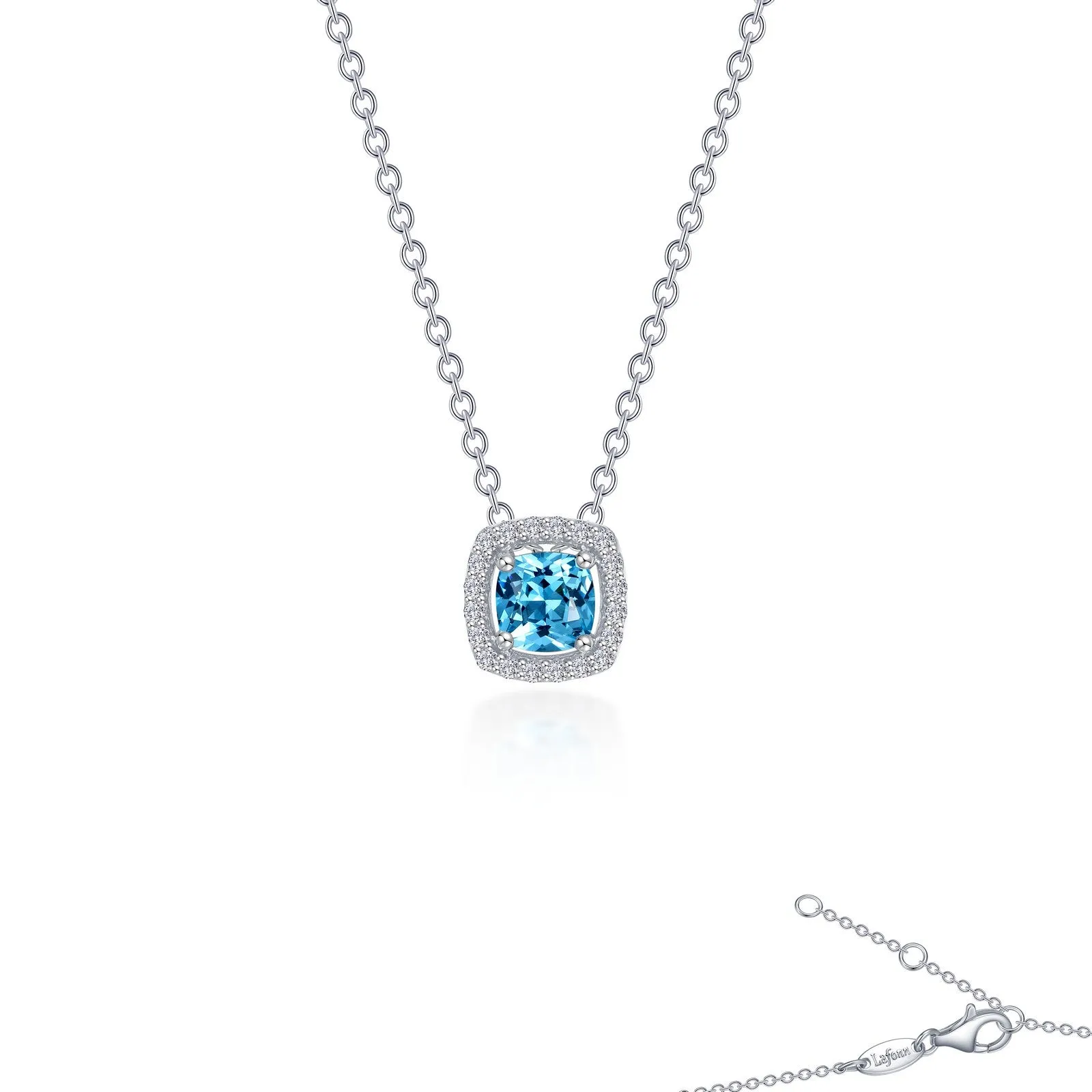 0.76 CTW Cushion-Cut Halo Necklace N0100BTP18