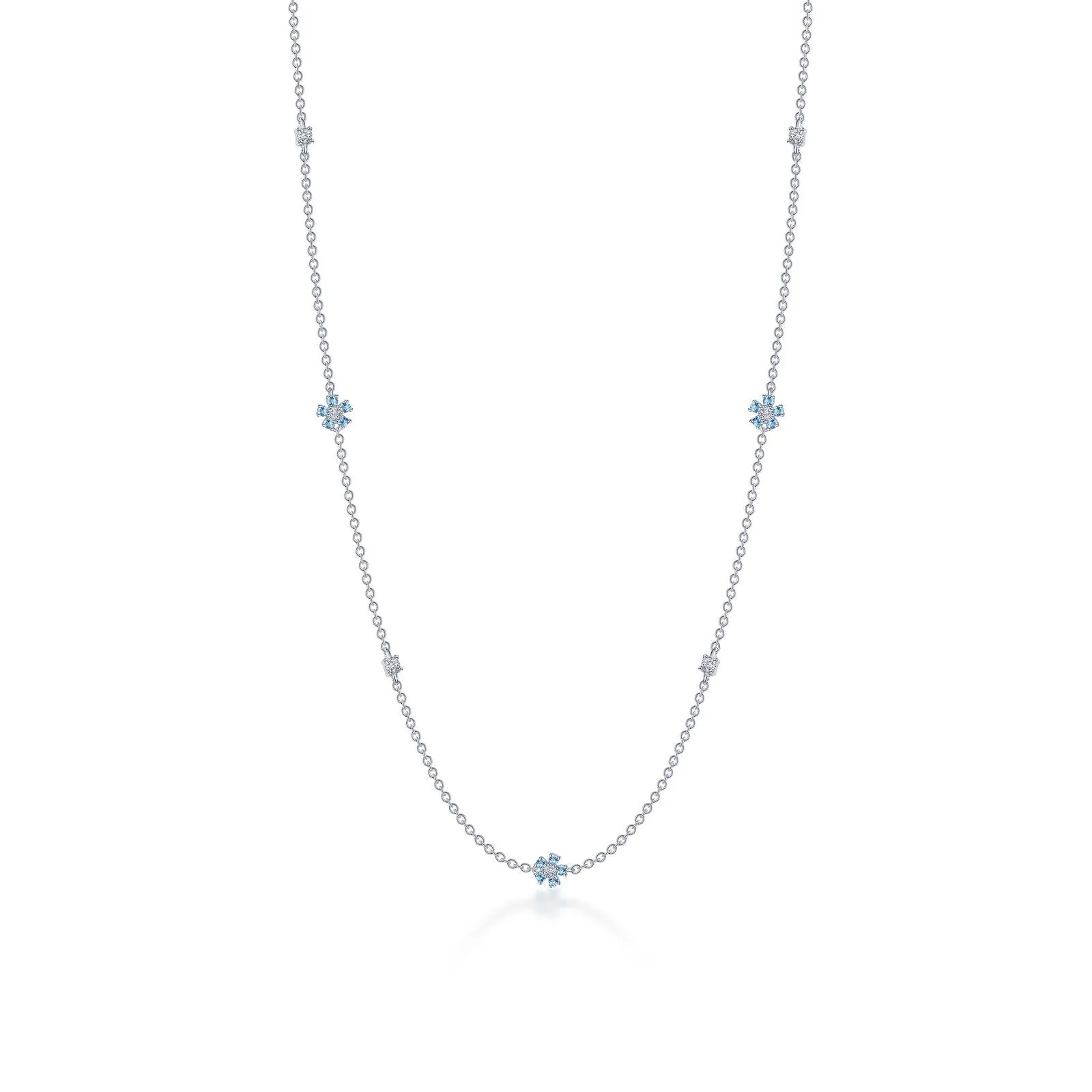 0.81 CTW Mini Flower Station Necklace N0330BTP18