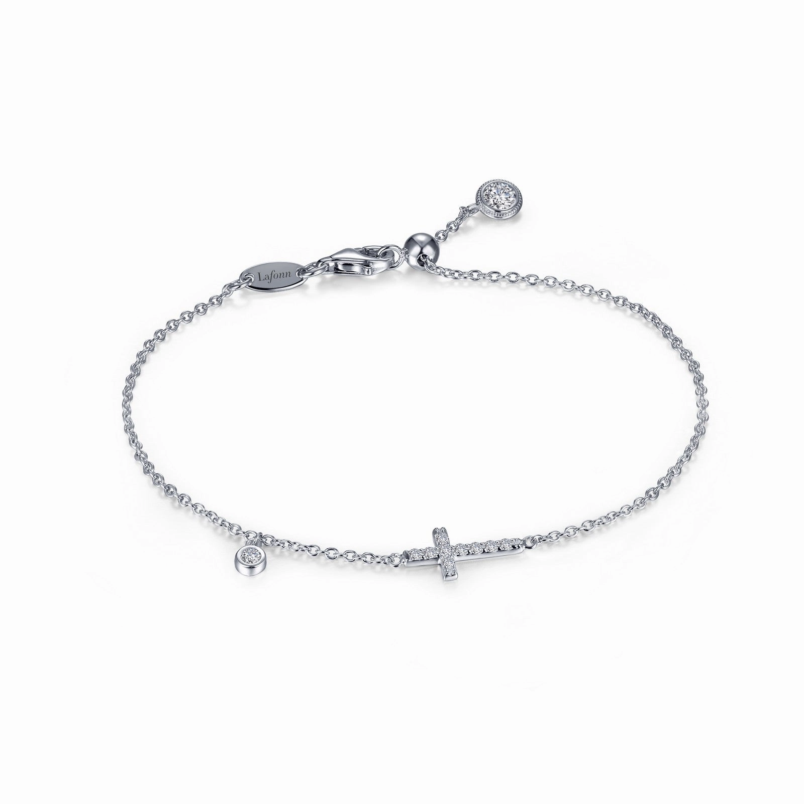 0.44 CTW Adjustable Sideways Cross Bracelet B0136CLP75
