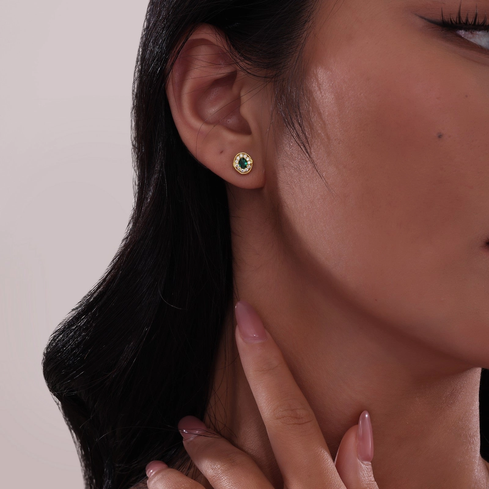 0.52 CTW Halo Stud Earrings E0592CEG00