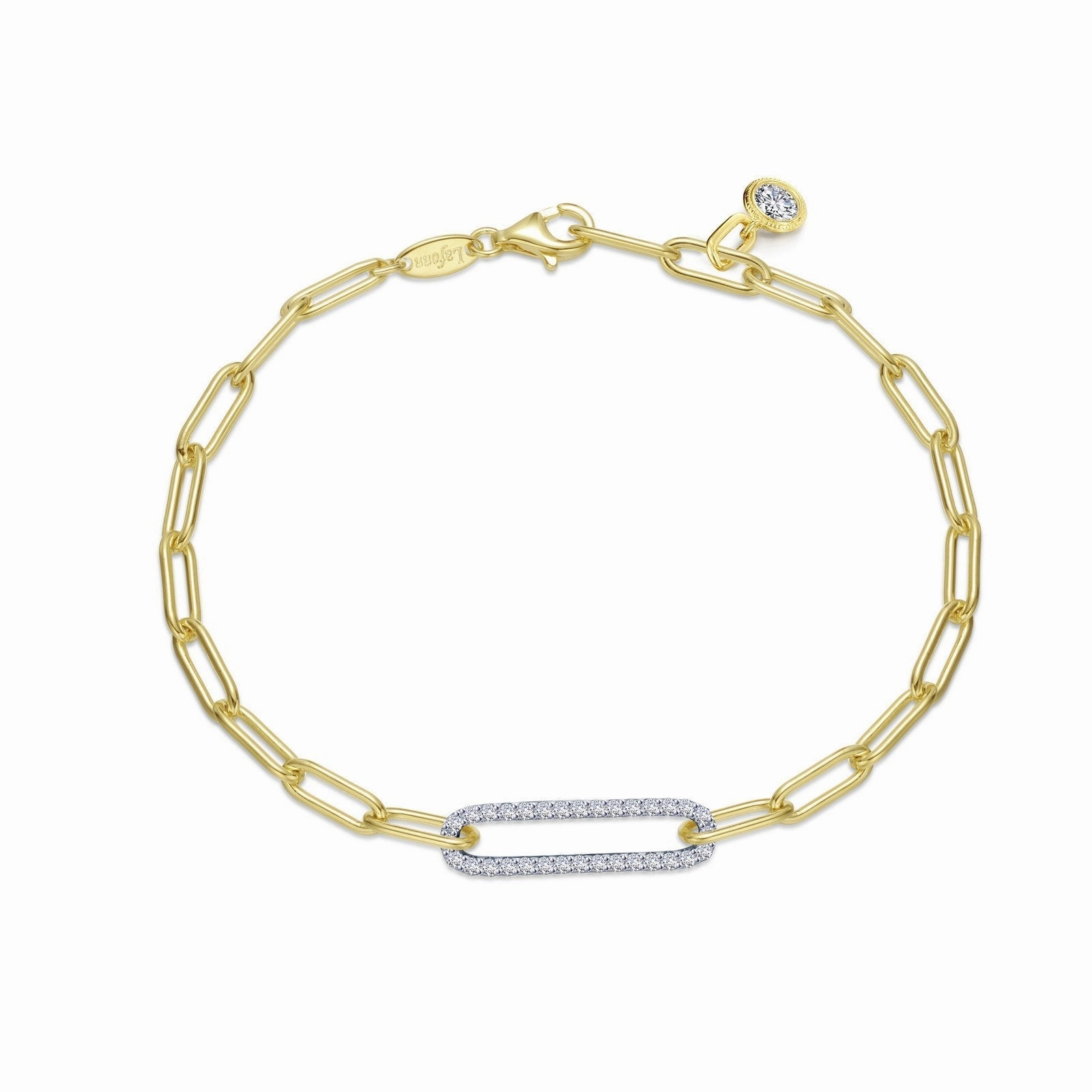 0.57 CTW 2-Tone Paperclip Bracelet B0165CLT75