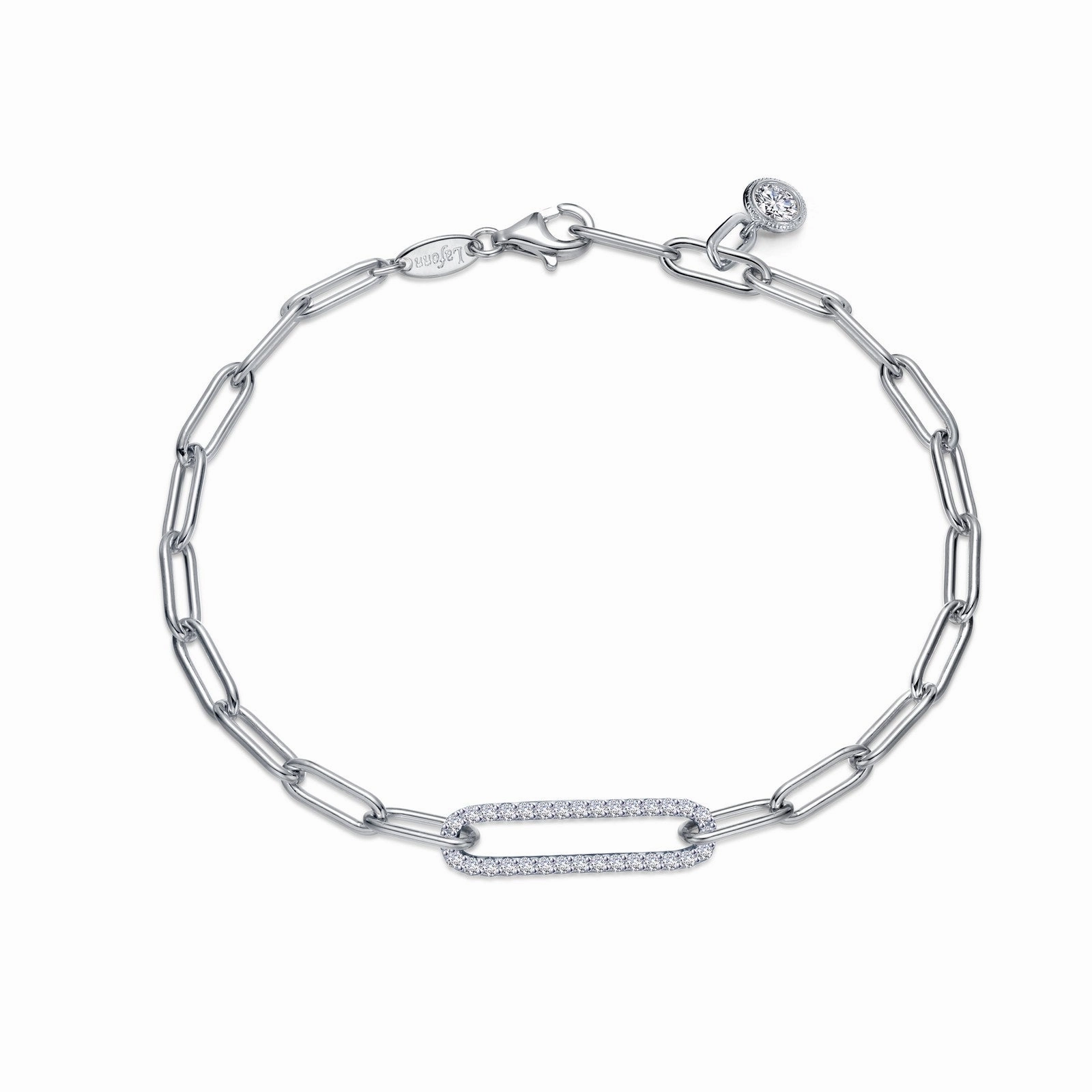 0.57 CTW 2-Tone Paperclip Bracelet B0165CLT75