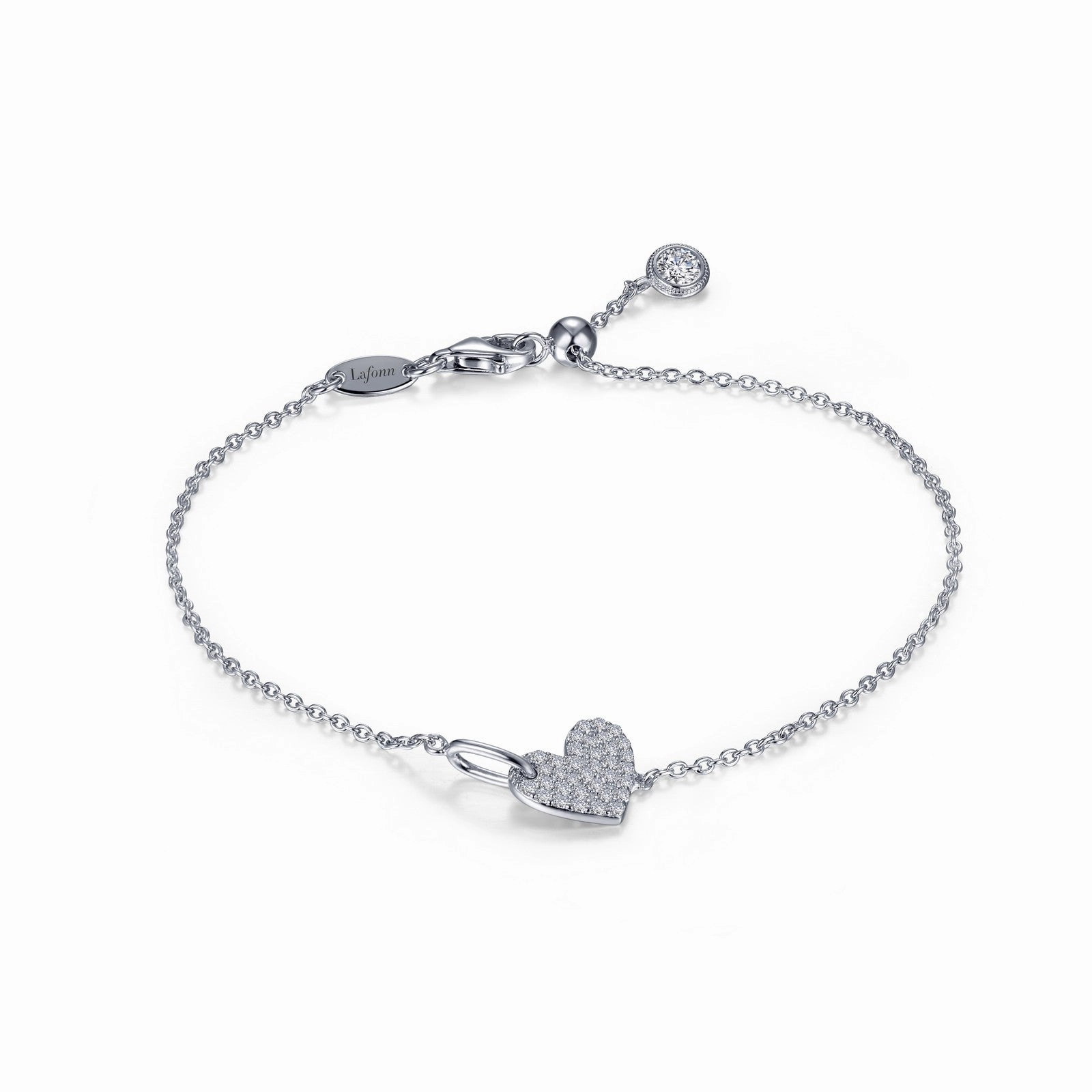 0.6 CTW Adjustable Heart Chain Bracelet B0135CLP75