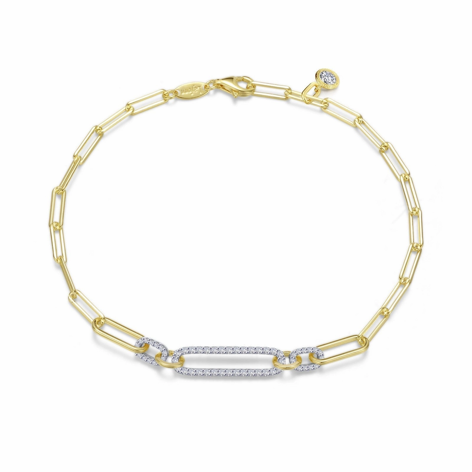 0.85 CTW 2-Tone Paperclip Bracelet B0169CLT75
