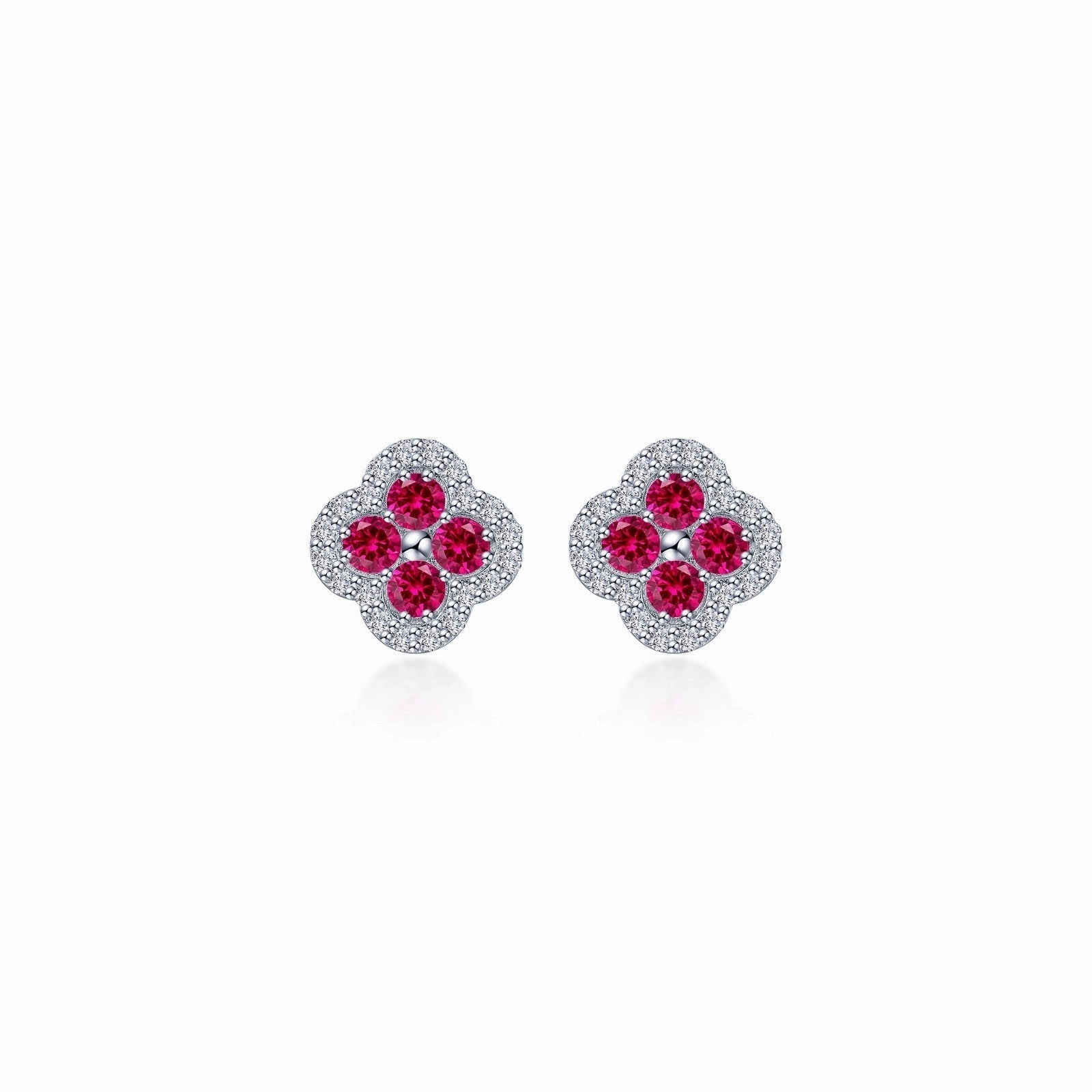 0.8 CTW Flower Halo Stud Earrings E0610CRP00