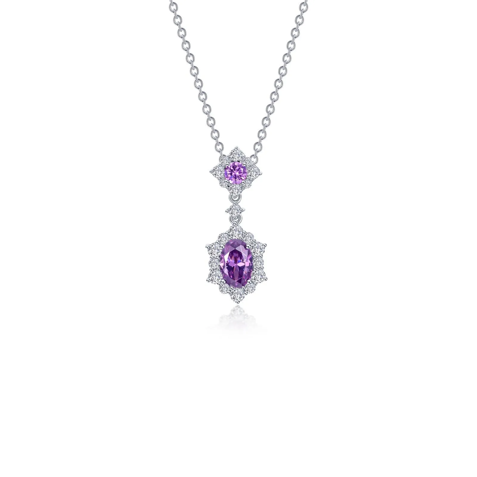 1.02 CTW Oval Halo Necklace N0322AMP20