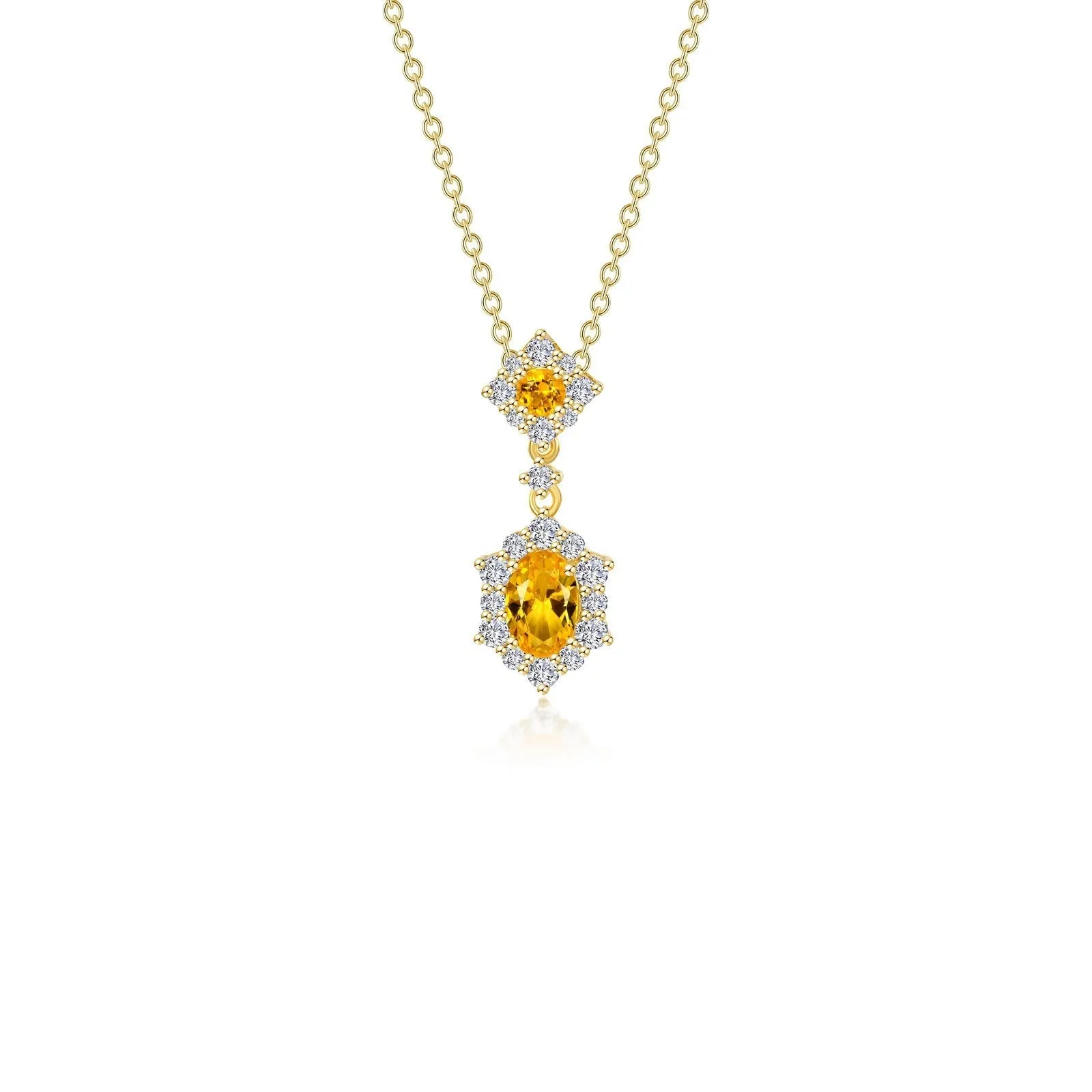 1.02 CTW Oval Halo Necklace N0322CTG20