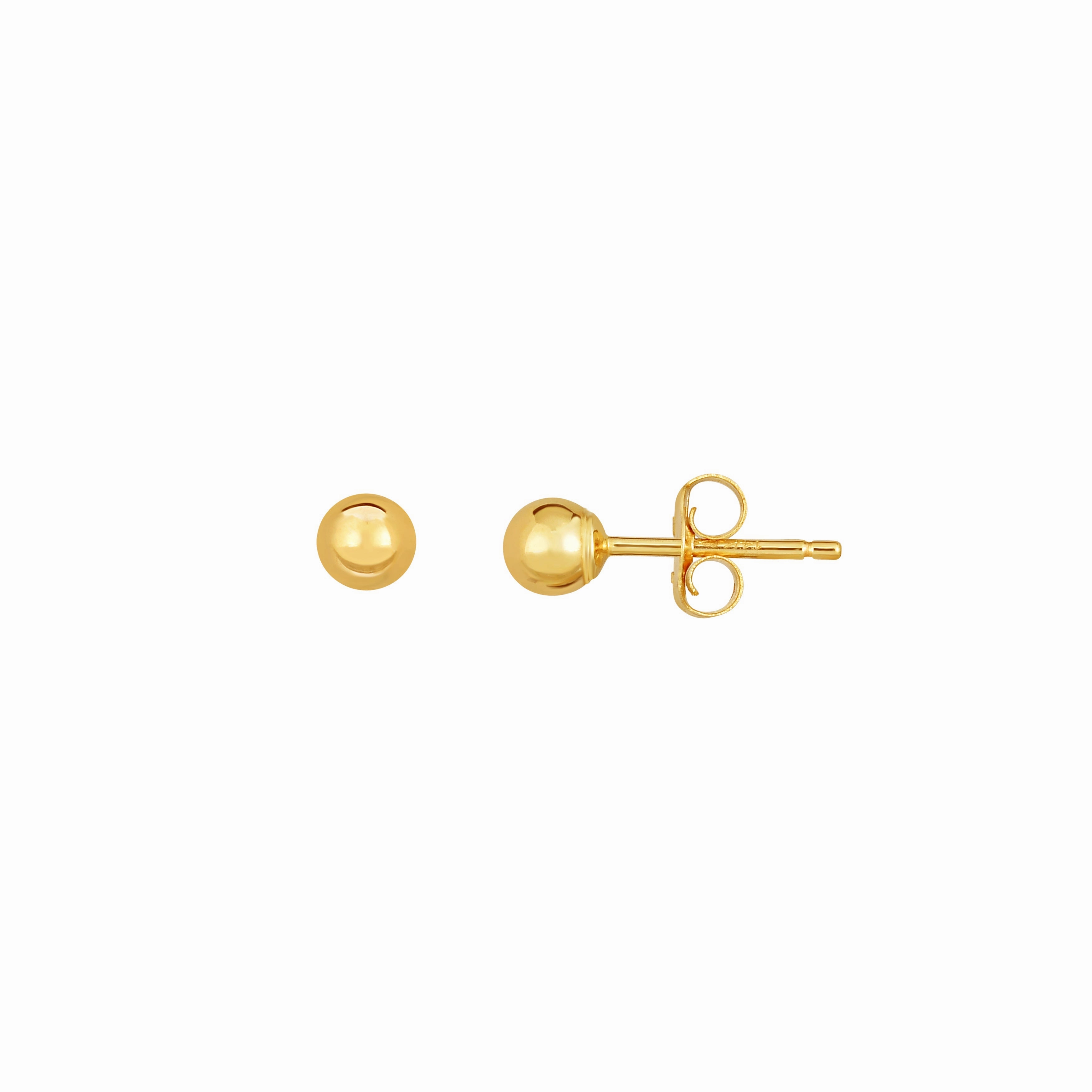 10K Gold Polished Ball Stud Earring