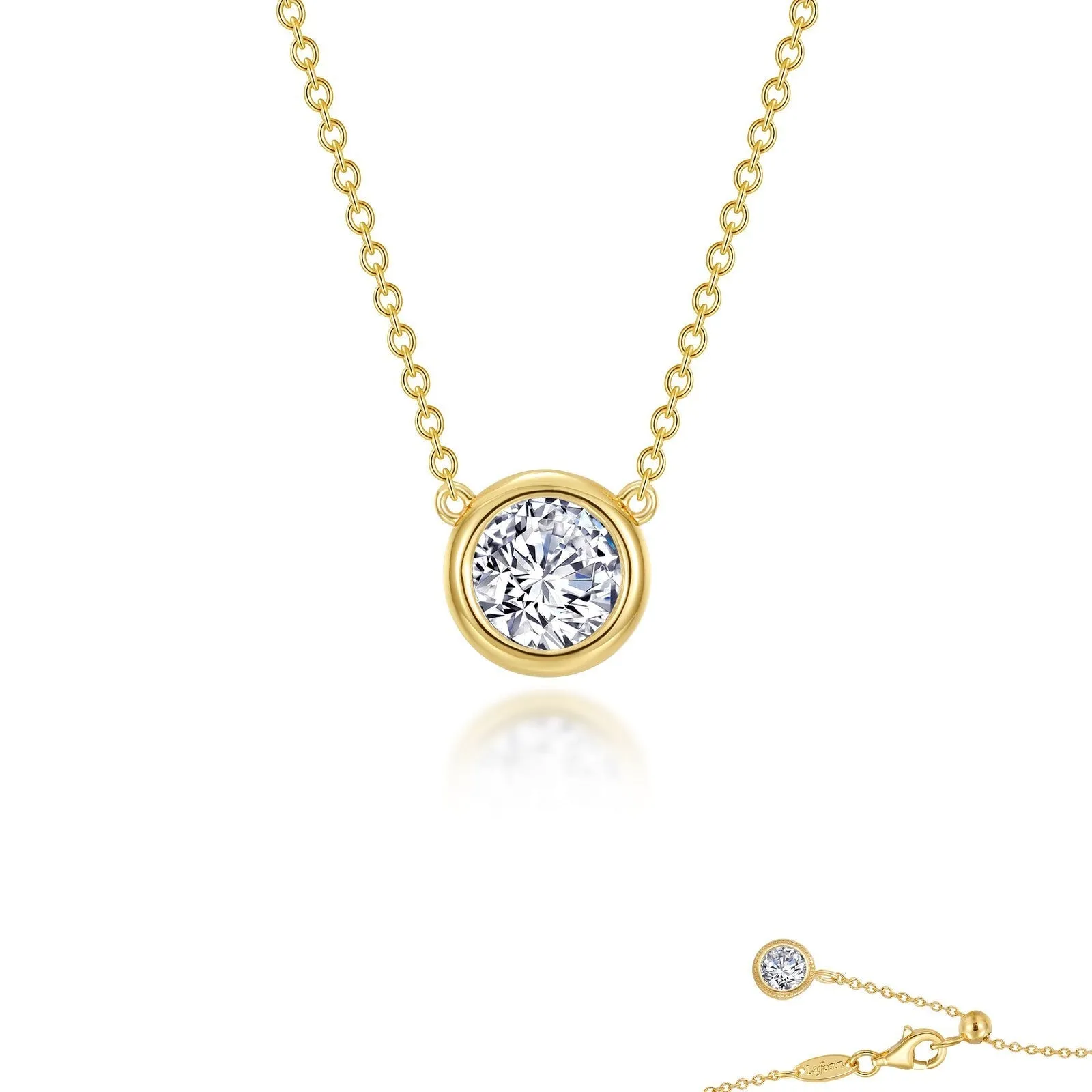 1.1 CTW Bezel-set Solitaire Necklace N0294CLG16