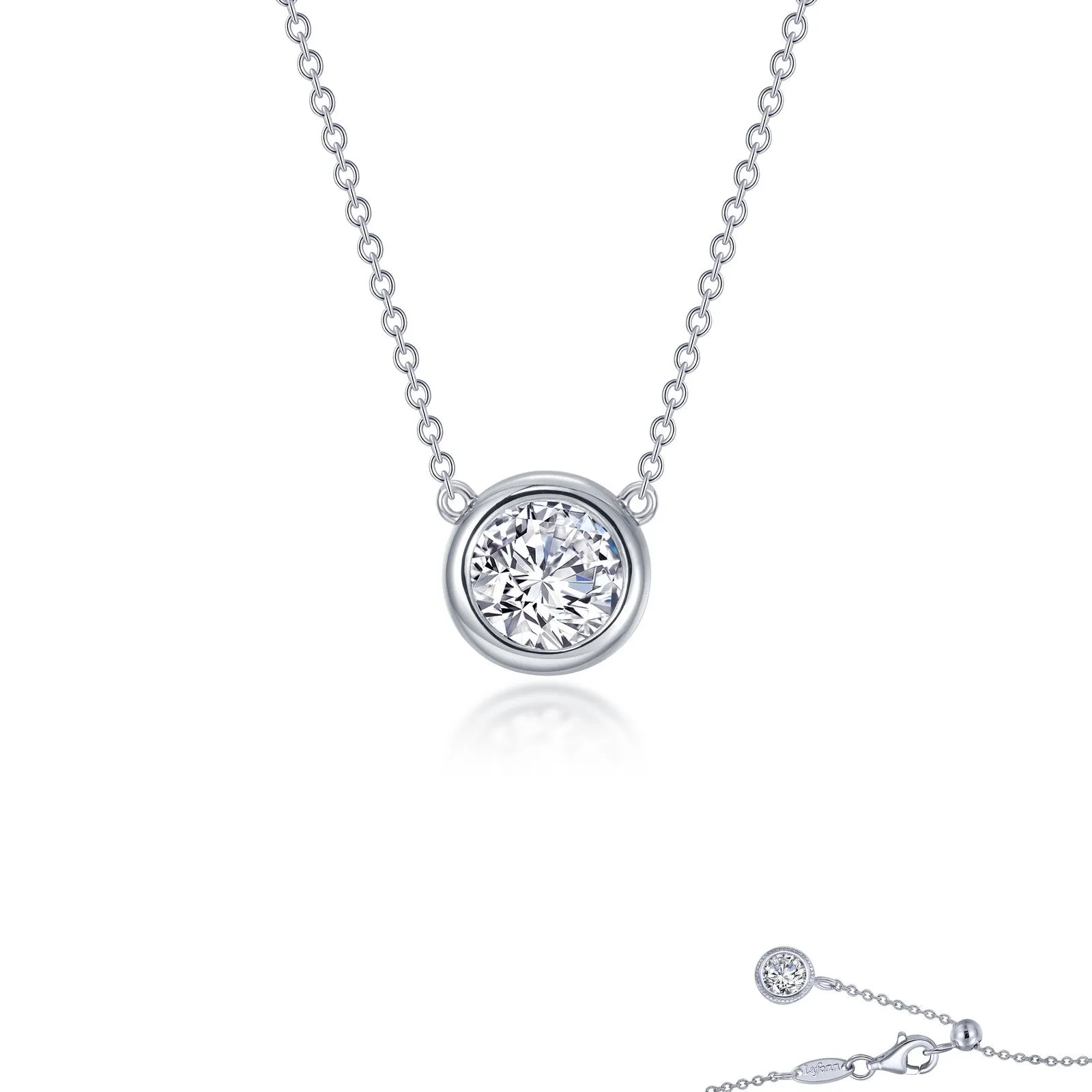1.1 CTW Bezel-set Solitaire Necklace N0294CLP16