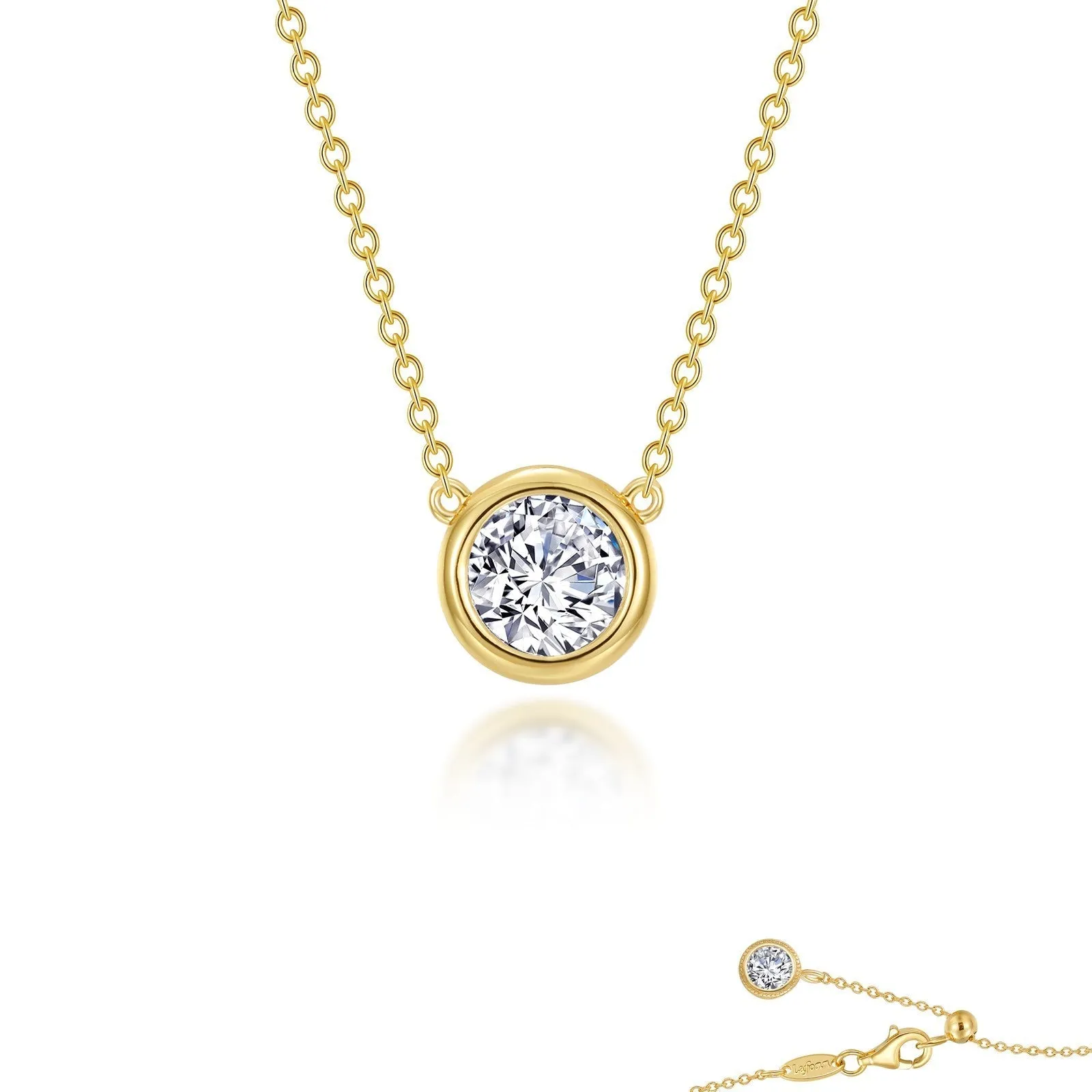 1.25 CTW Bezel-set Solitaire Necklace N0295CLG16