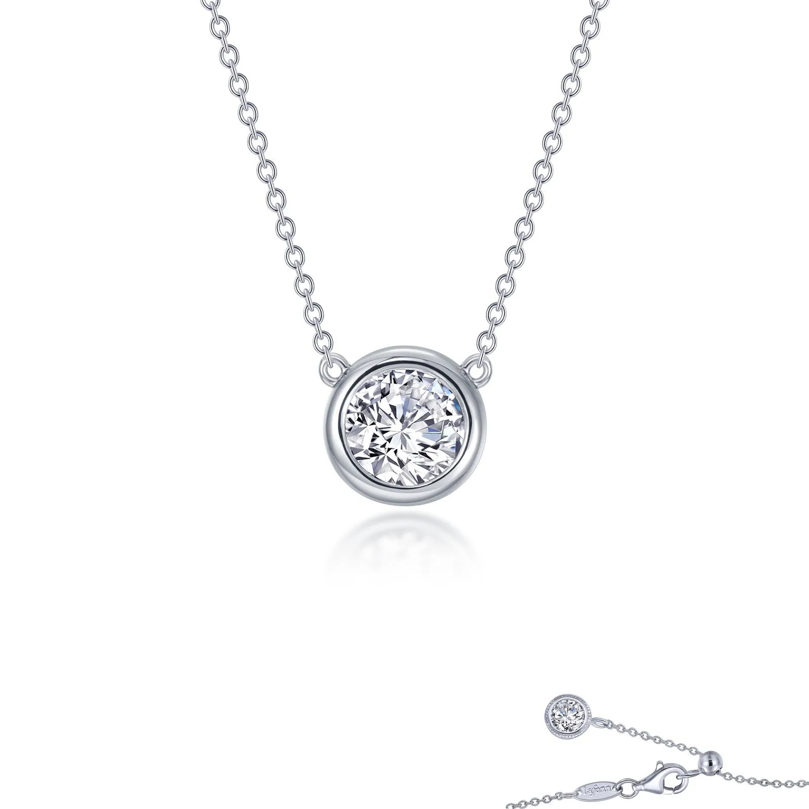 1.25 CTW Bezel-set Solitaire Necklace N0295CLP16