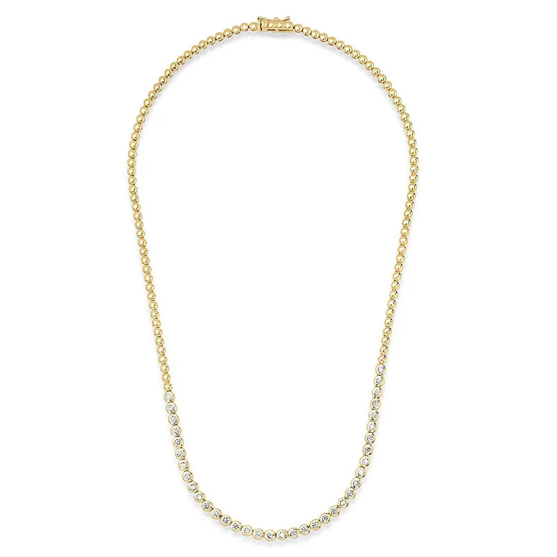 1/3 Diamond Bezel Tennis Necklace