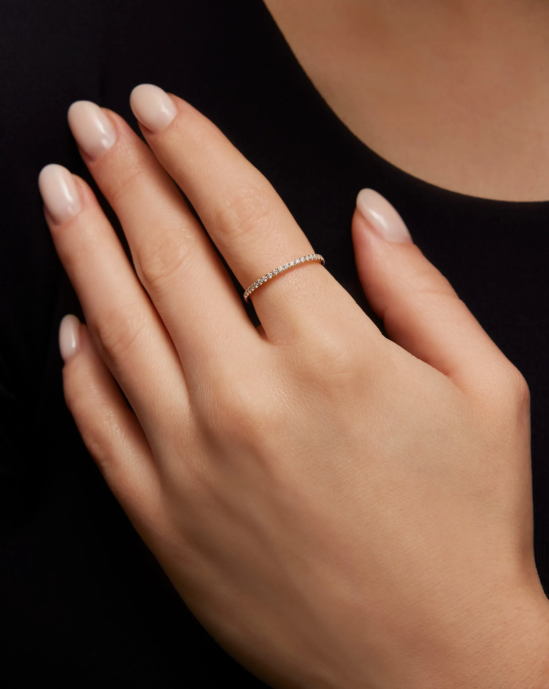1.3 mm Perfect Pav Diamond Ring