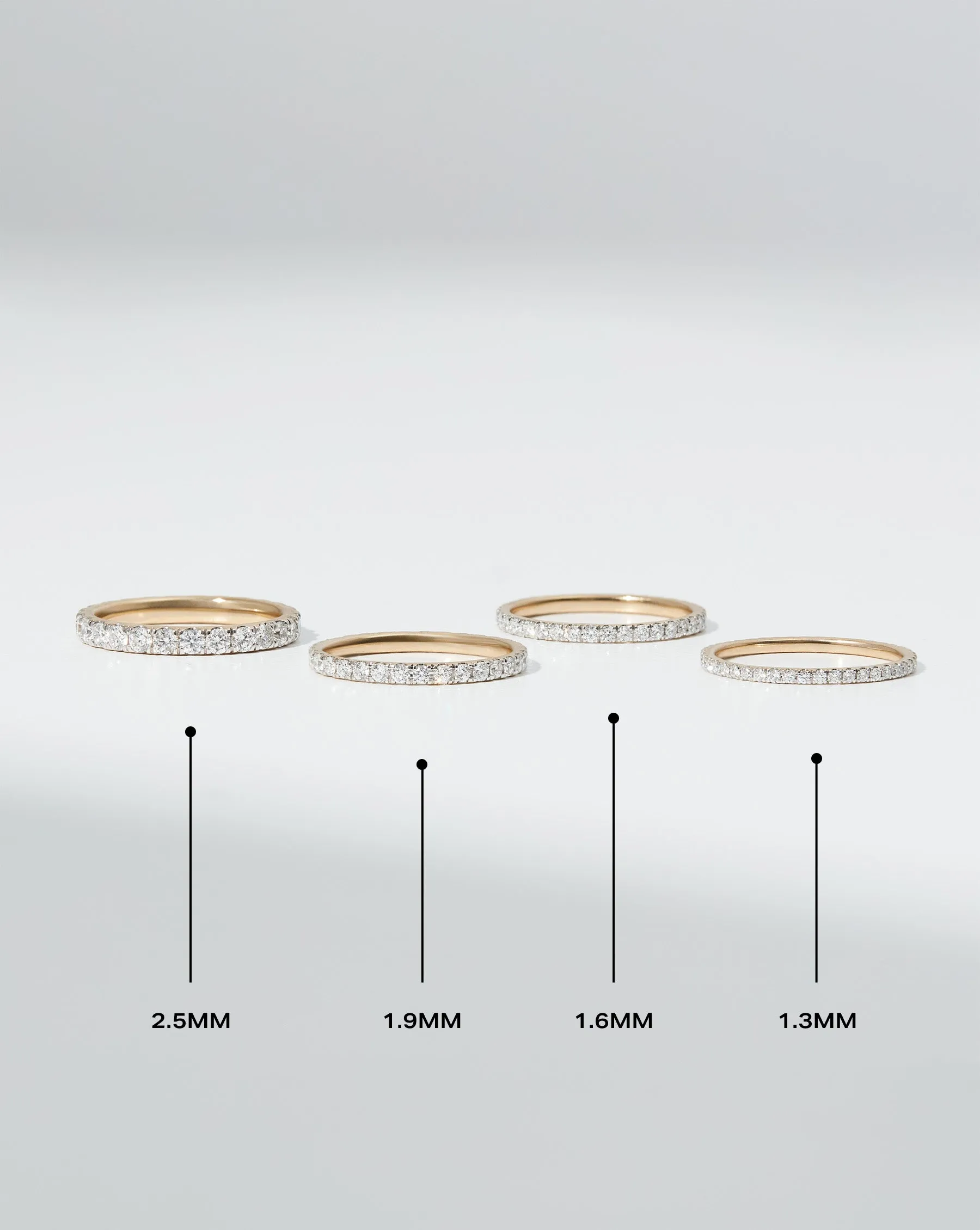 1.3 mm Personalized Perfect Pav Diamond Ring