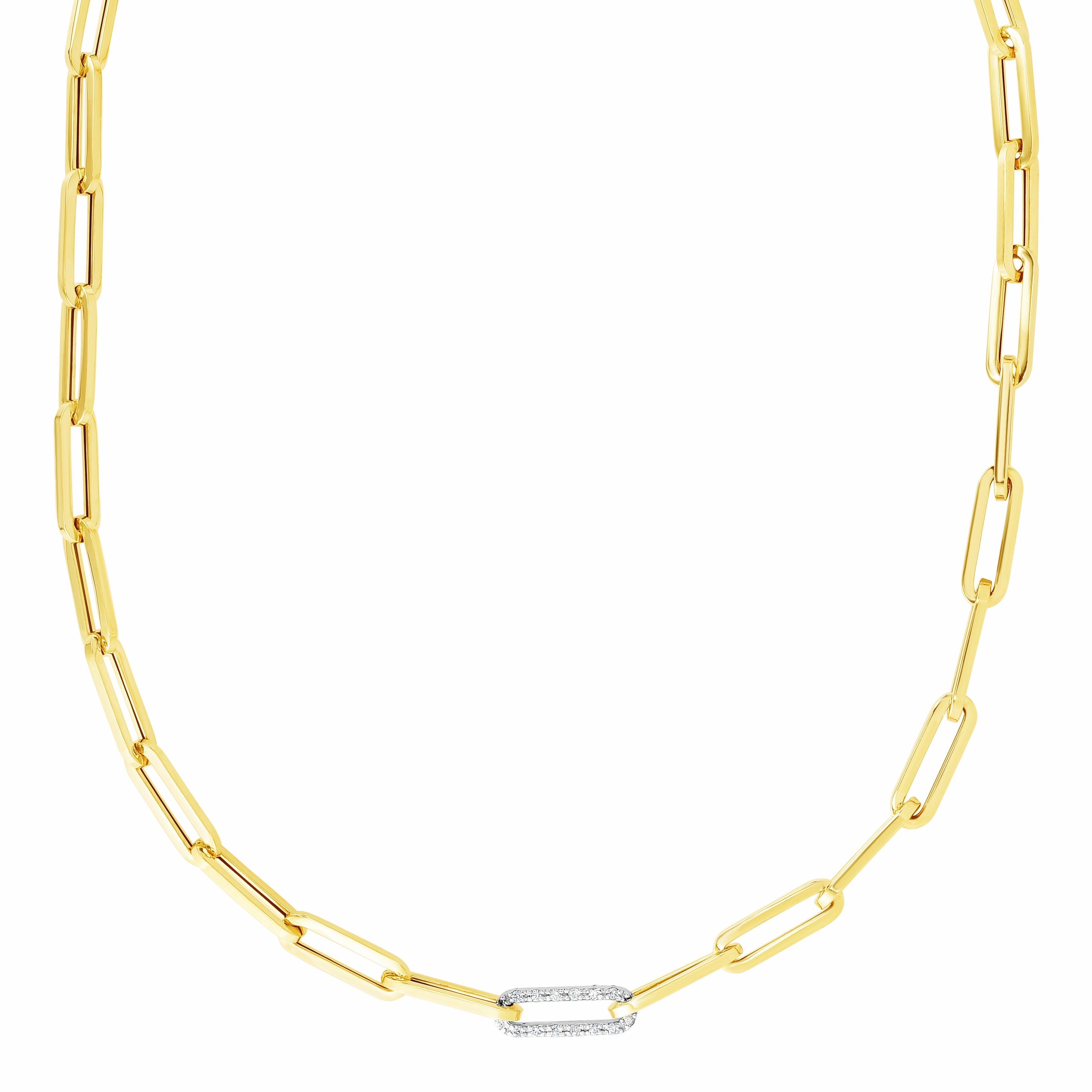 14K .32ct Diamond Paperclip Bracelet