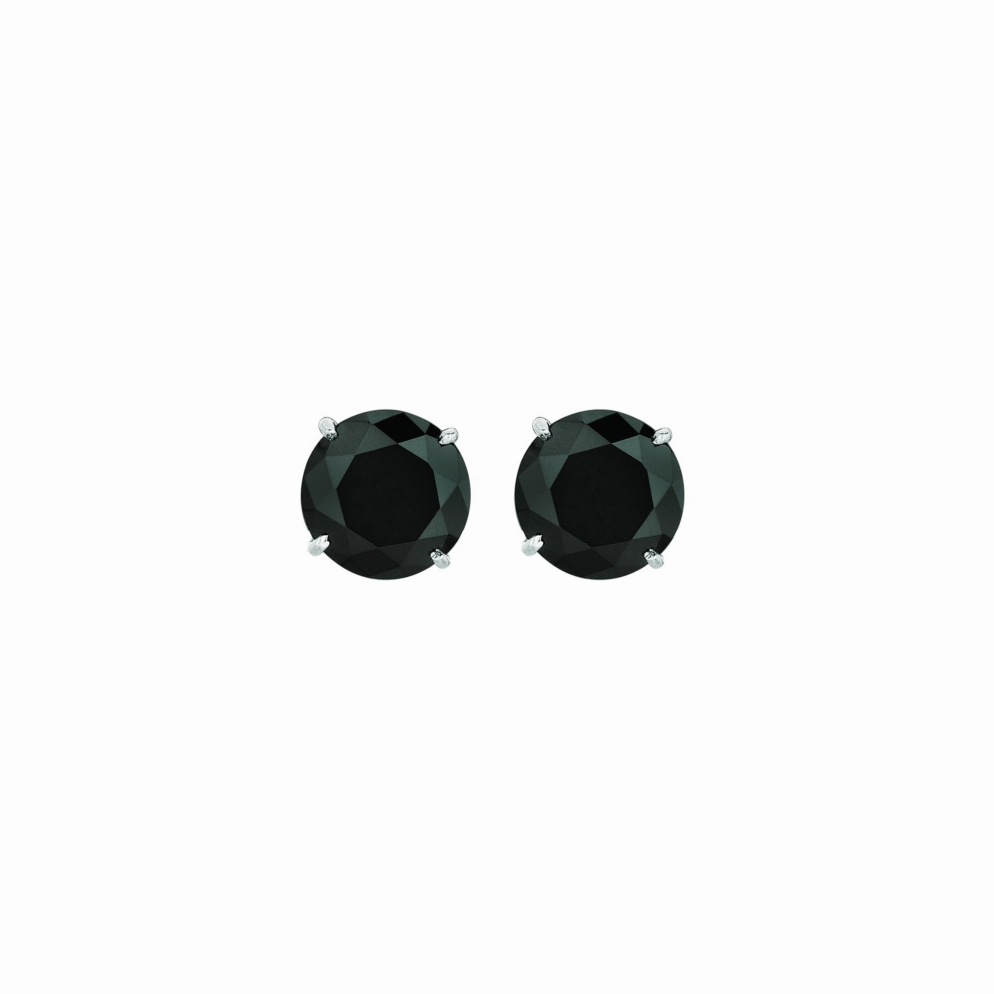 14K Gold 3mm Black CZ Stud Earring