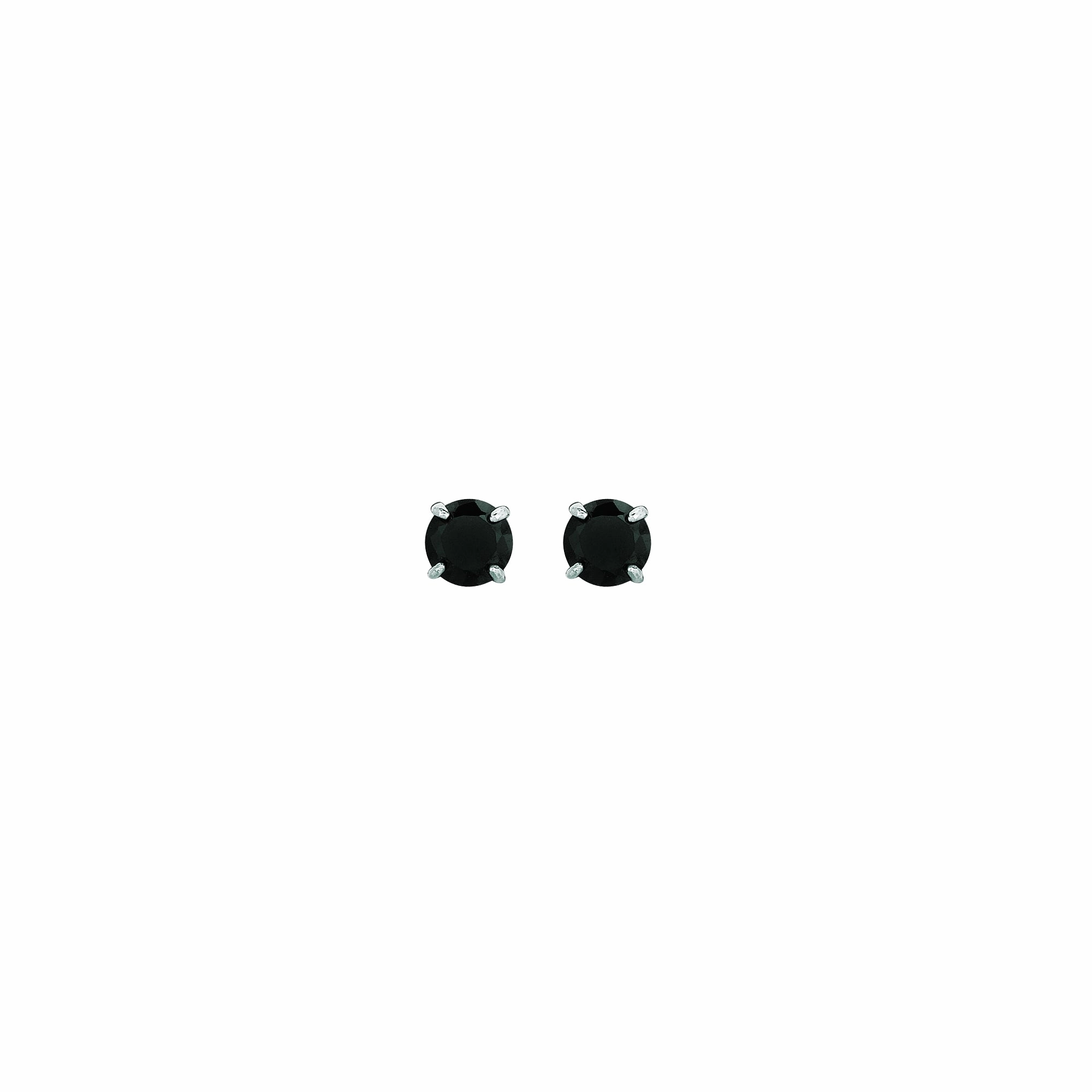 14K Gold 3mm Black CZ Stud Earring