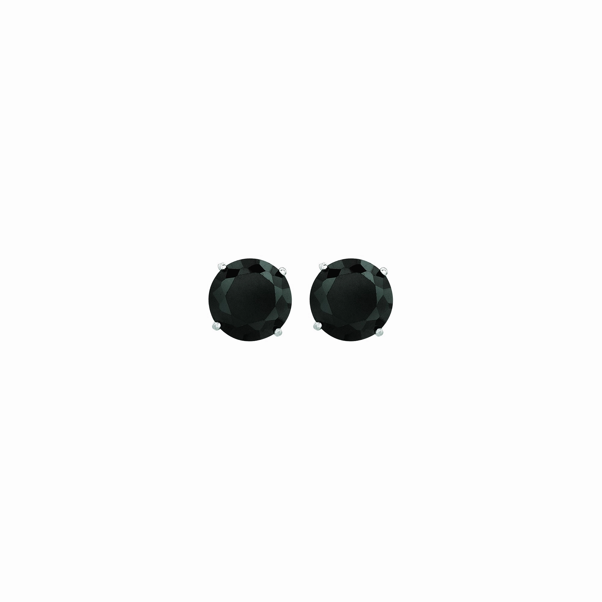 14K Gold 3mm Black CZ Stud Earring