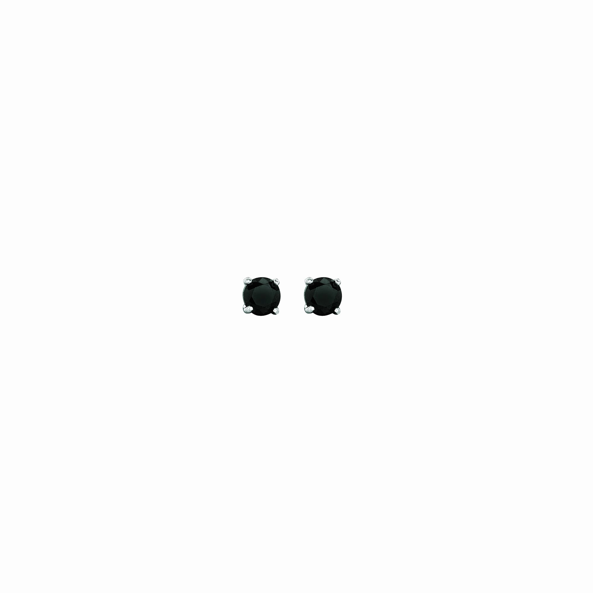 14K Gold 3mm Black CZ Stud Earring