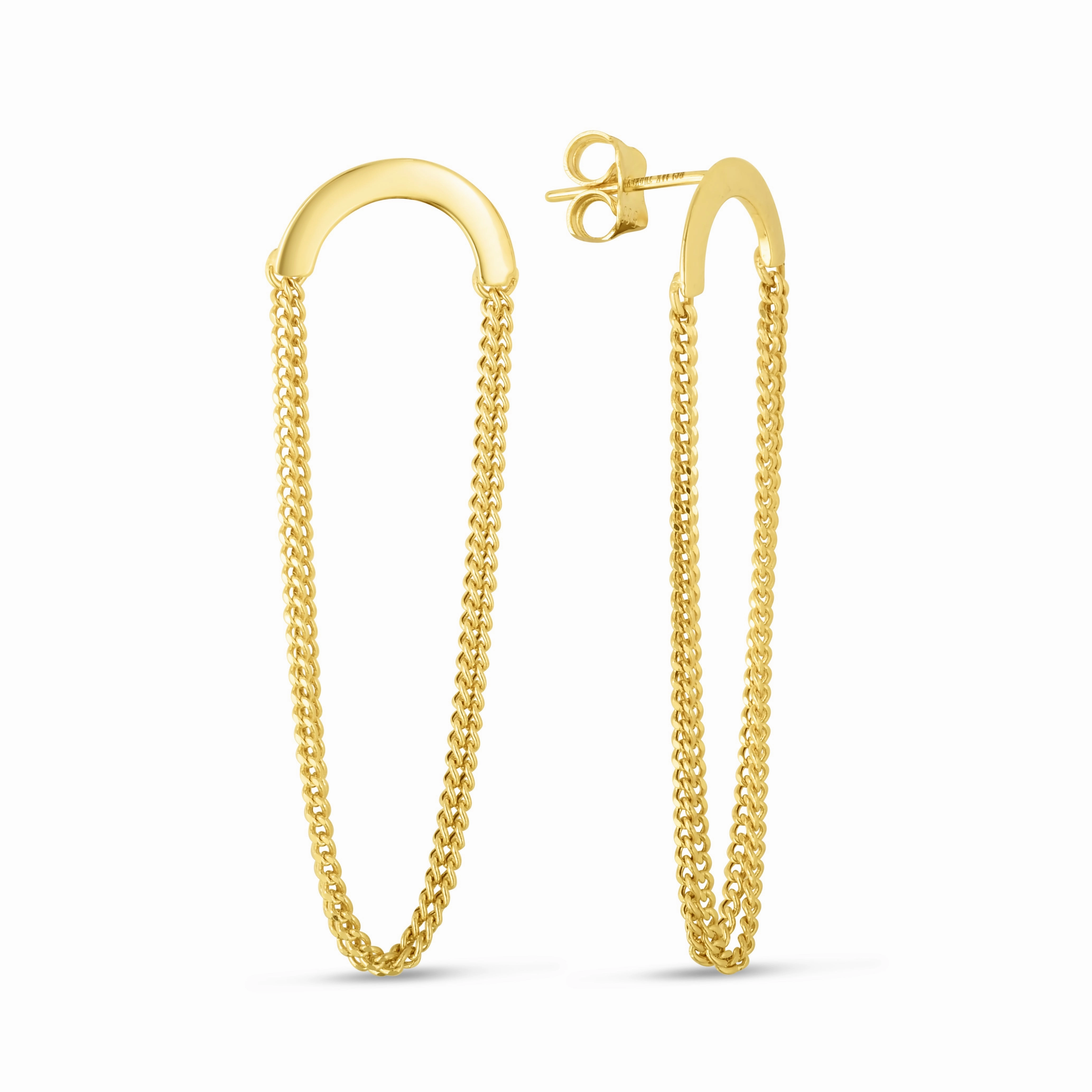 14K Gold Chain Drop Earrings