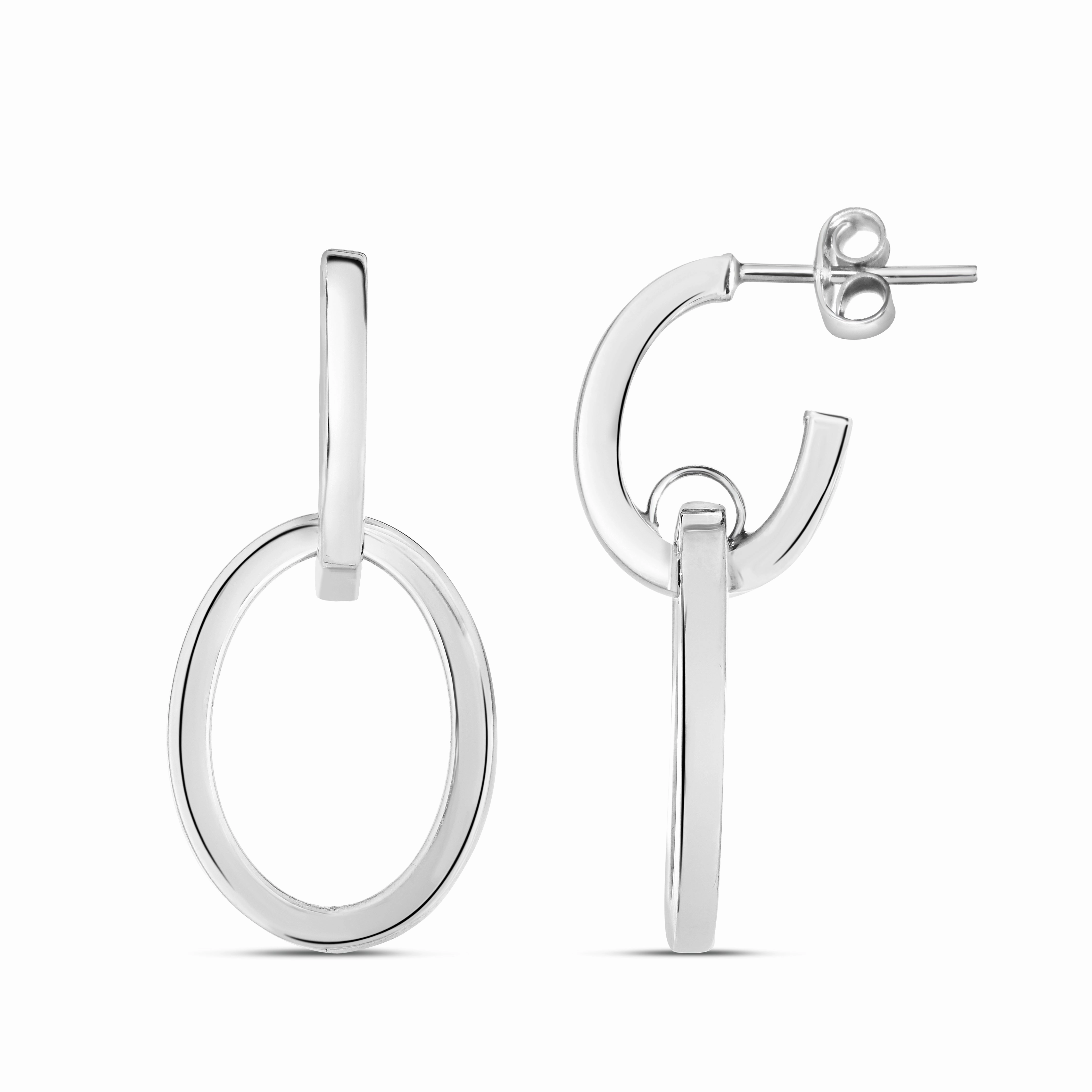 14K Gold Interlocking Drop Hoops