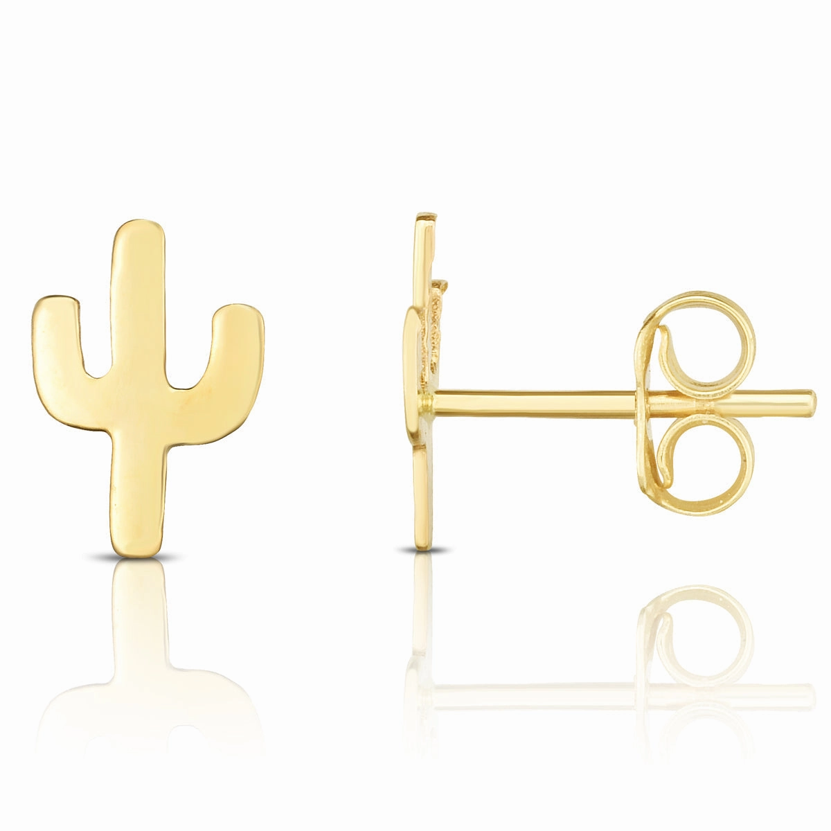 14K Gold Mini Cactus Stud Earrings