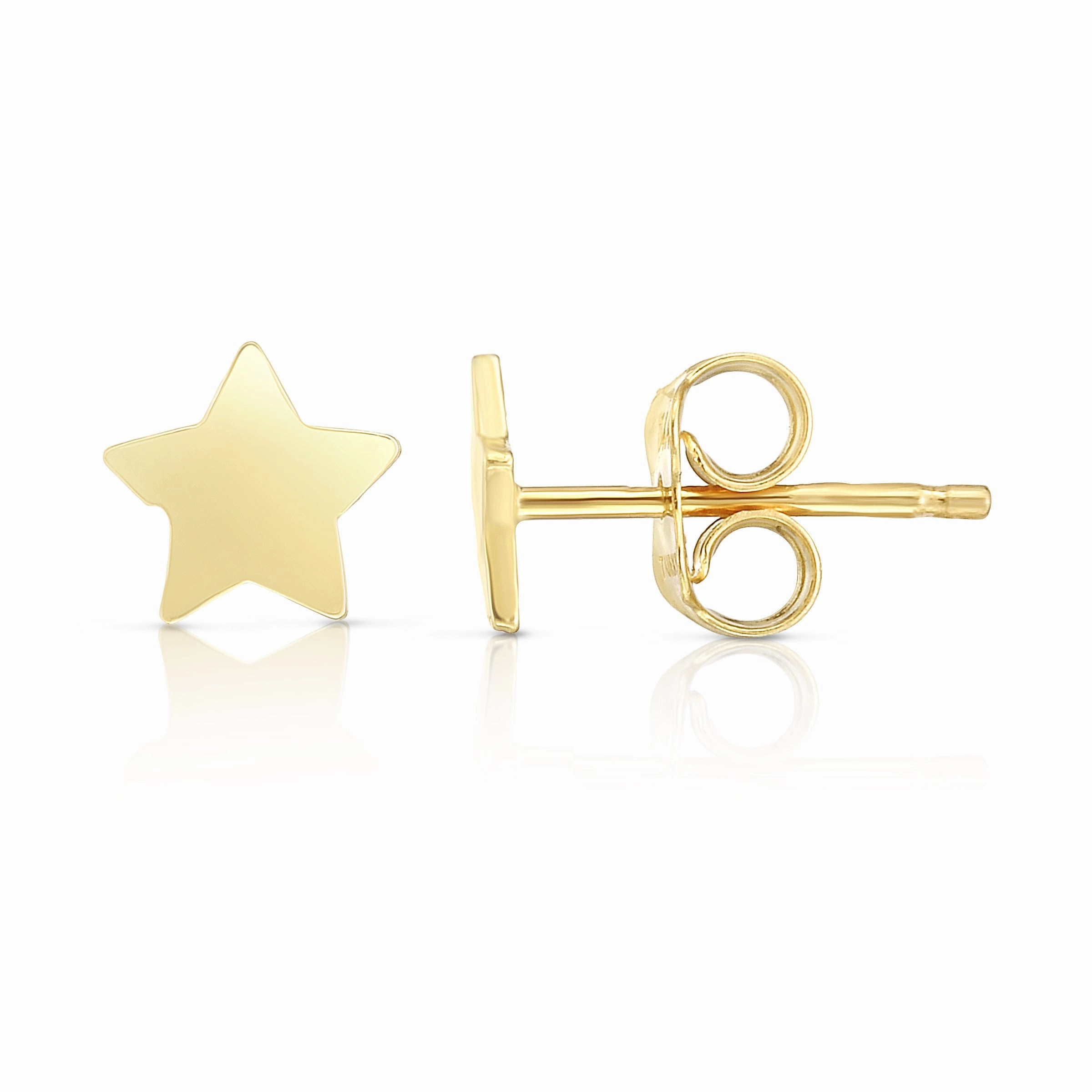 14K Gold Polished Star Stud Earring