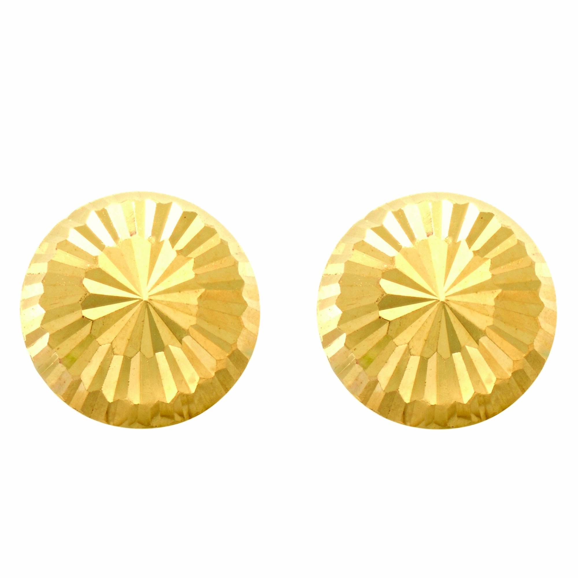 14K Gold Small Diamond Cut Burst Post Earring