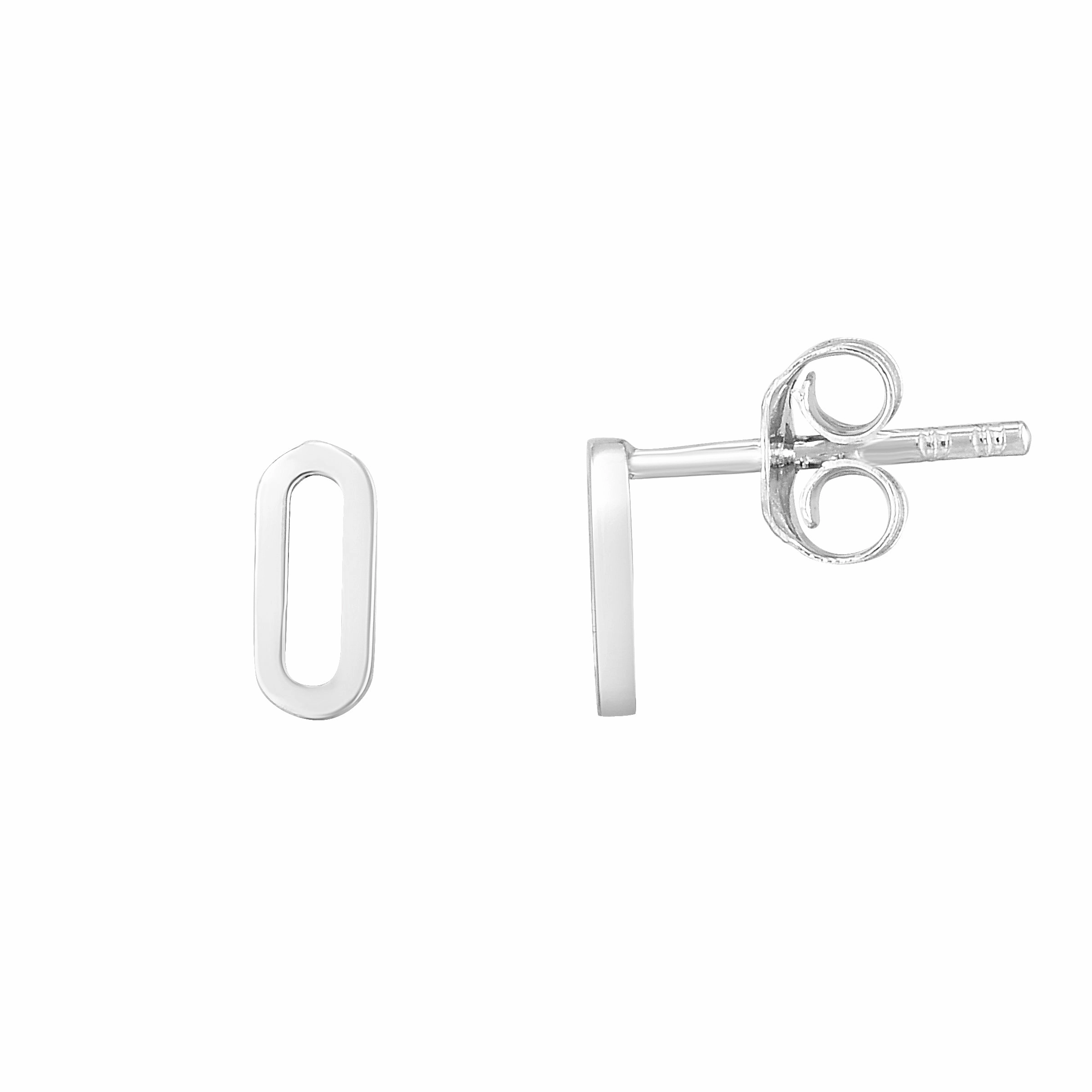 14K Yellow Gold Mini Paperclip Studs