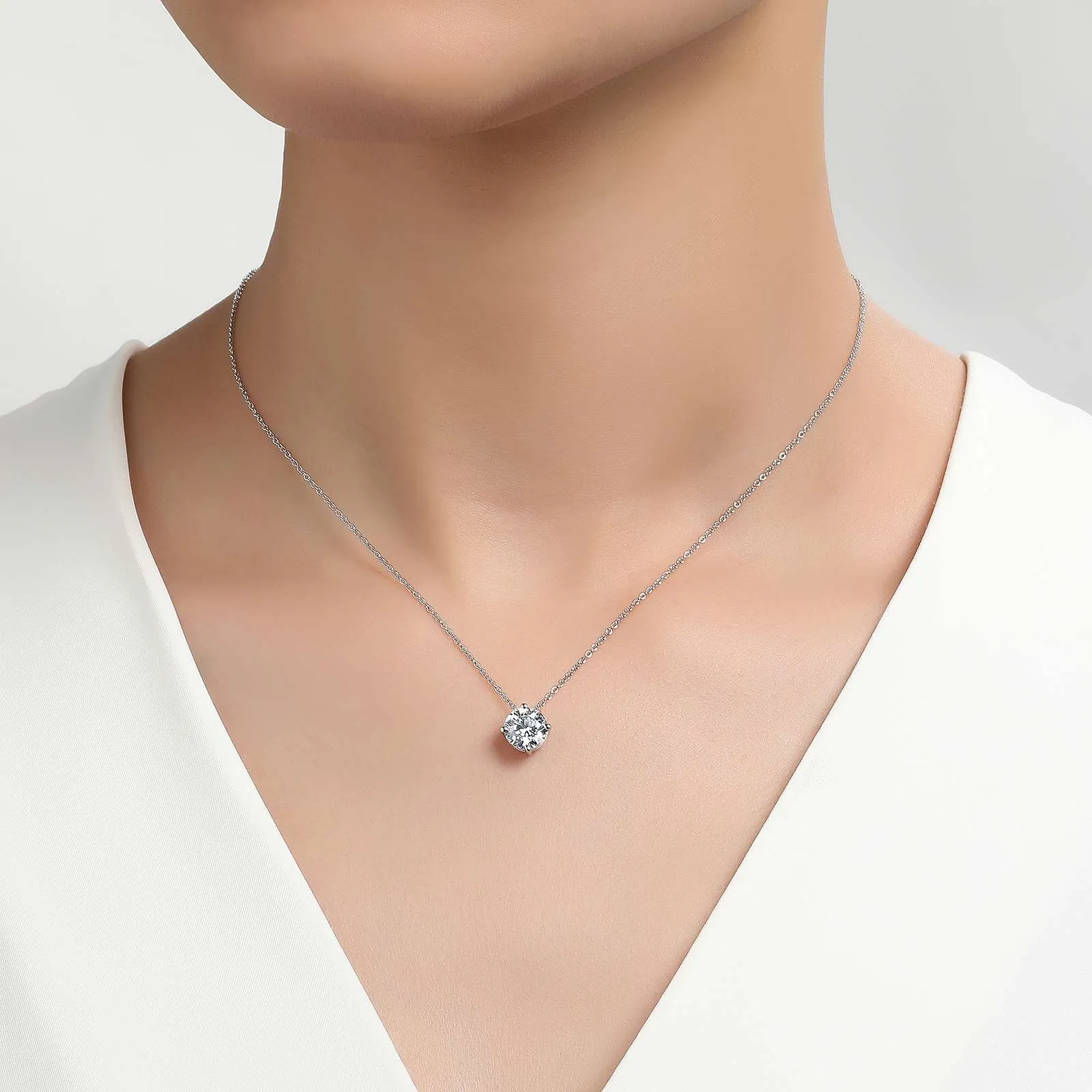 1.5 CTW Solitaire Necklace N0175CLP20