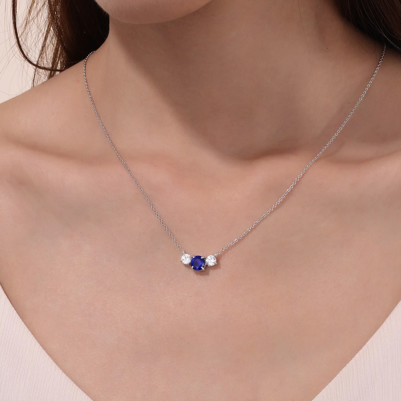 2 CTW Three-Stone Necklace SYN022SP20