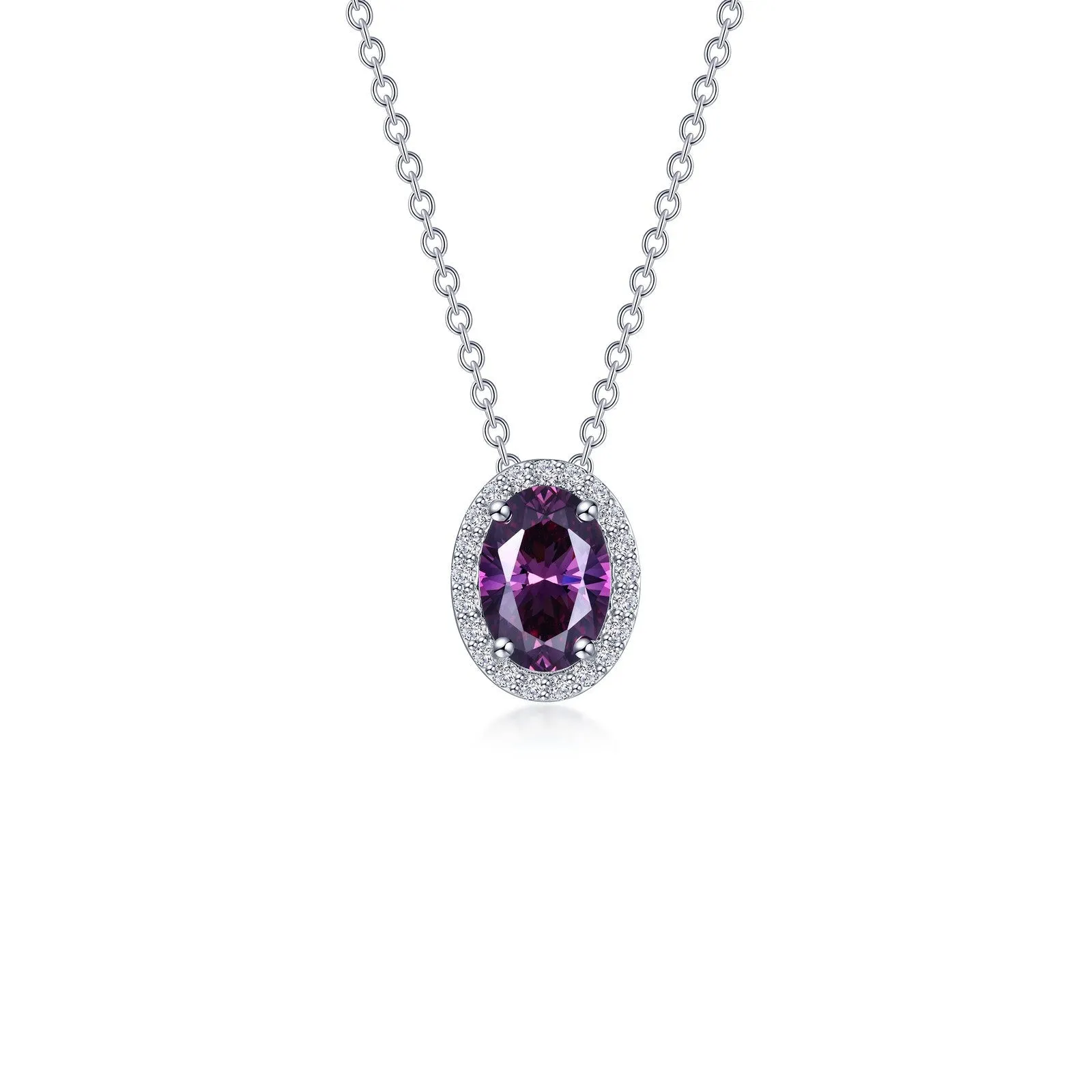 2.56 CTW Oval Halo Necklace N0340BTP20