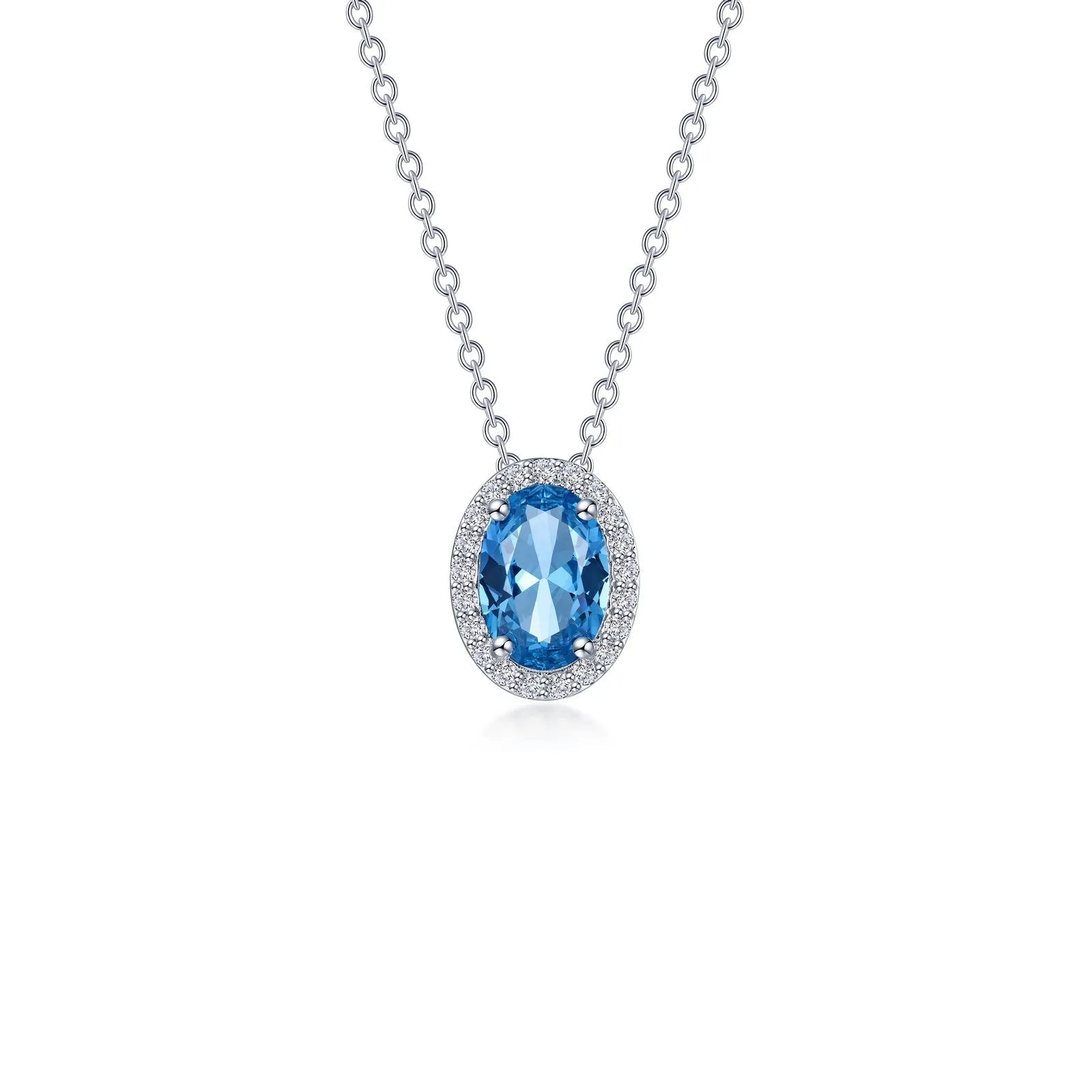 2.56 CTW Oval Halo Necklace N0340BTP20
