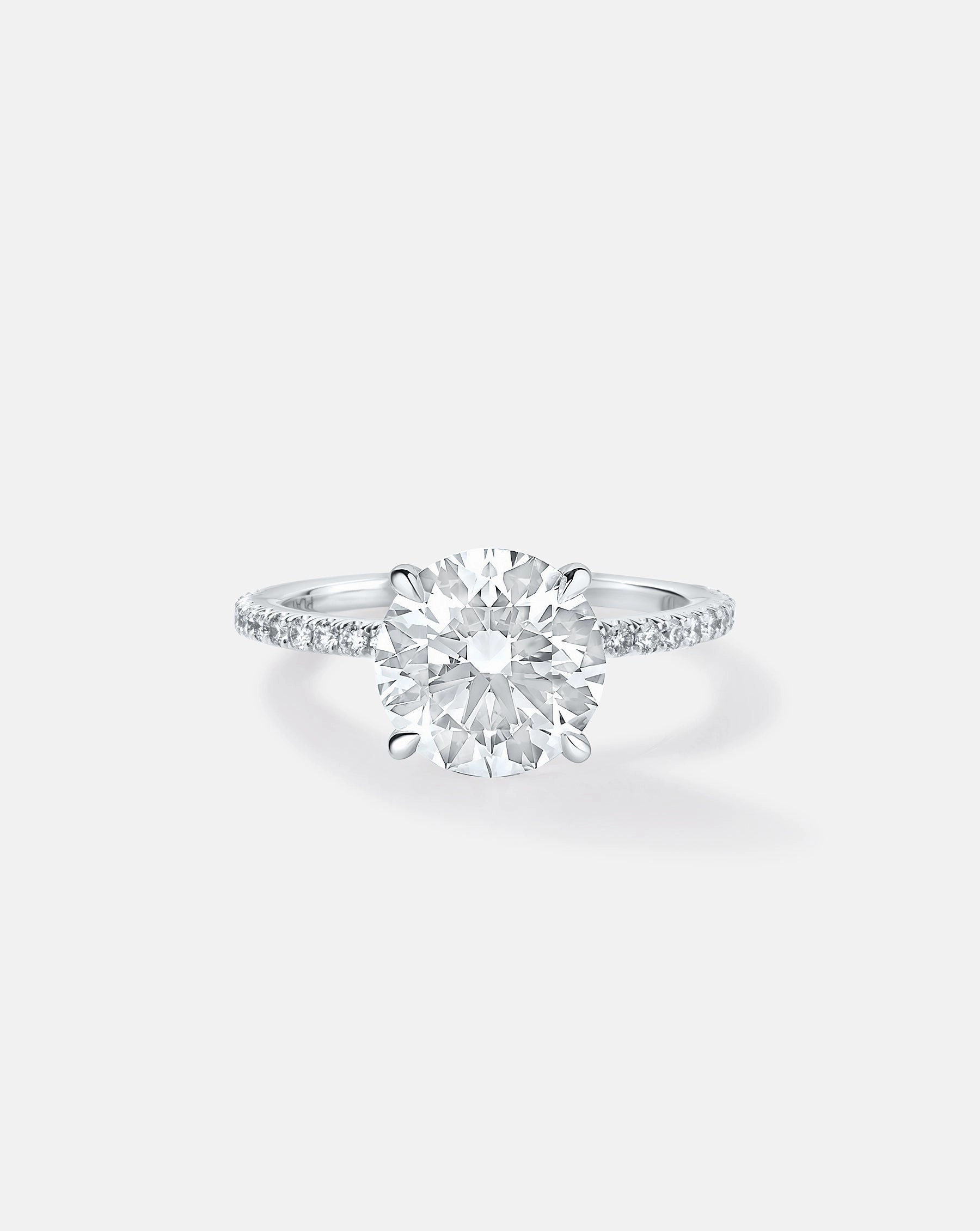 2.01 Round Brilliant Lab Diamond in Whisper Thin Pav Hidden Halo