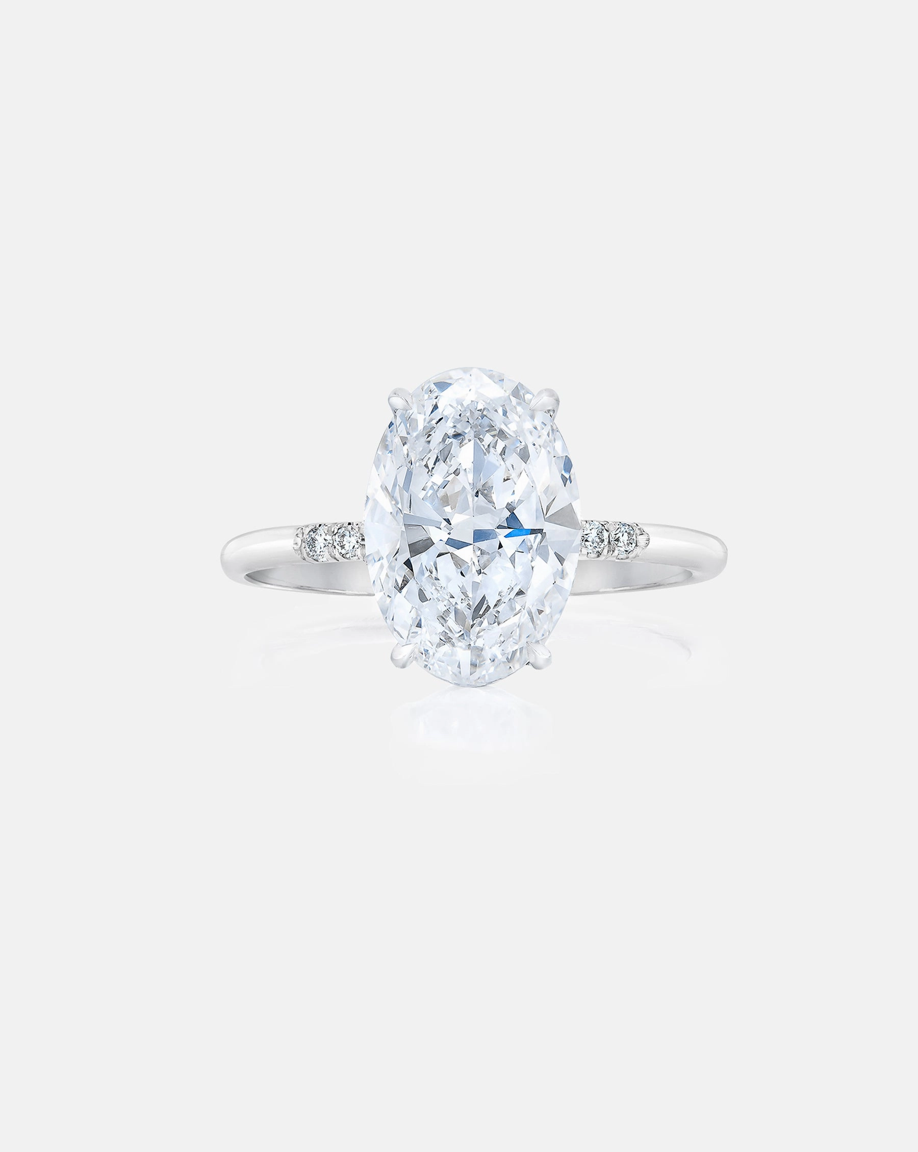 2.21 Oval Lab Diamond in Whisper Thin Trio Hidden Halo
