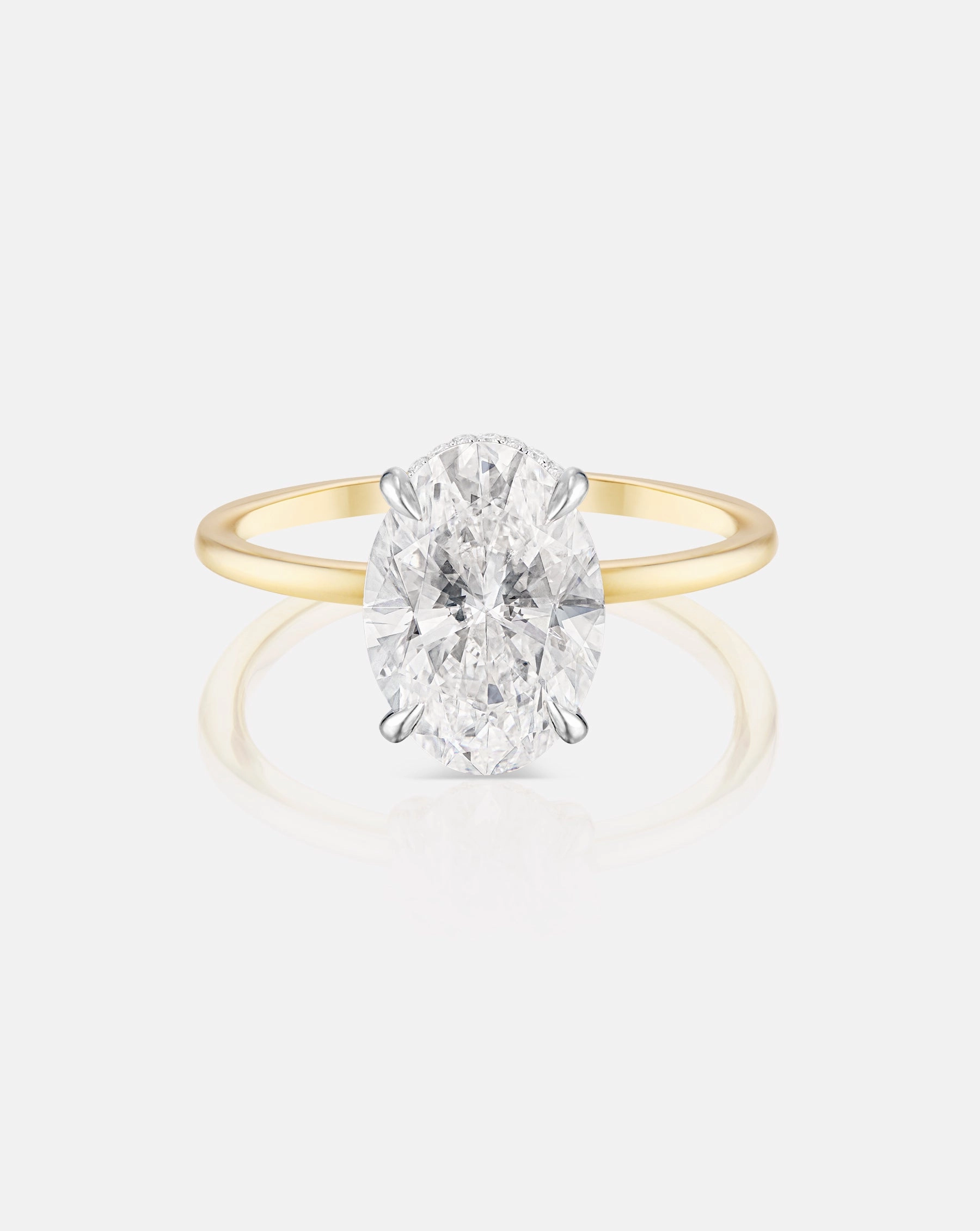 2.30 Oval Lab Diamond in Whisper Thin Hidden Halo